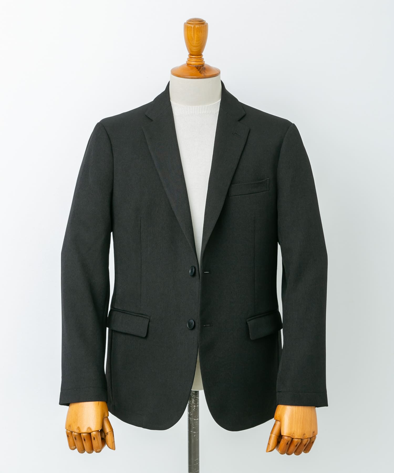 LIFE STYLE TAILOR　ブラッシュドツイルストレッチジャケット BLACK S