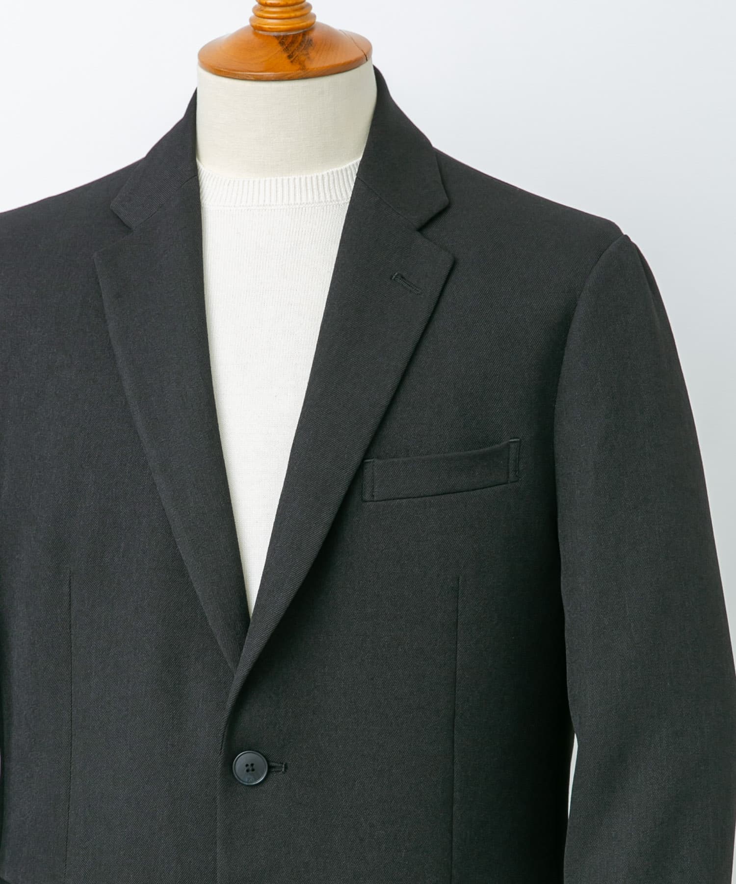 LIFE STYLE TAILOR　ブラッシュドツイルストレッチジャケット BLACK M