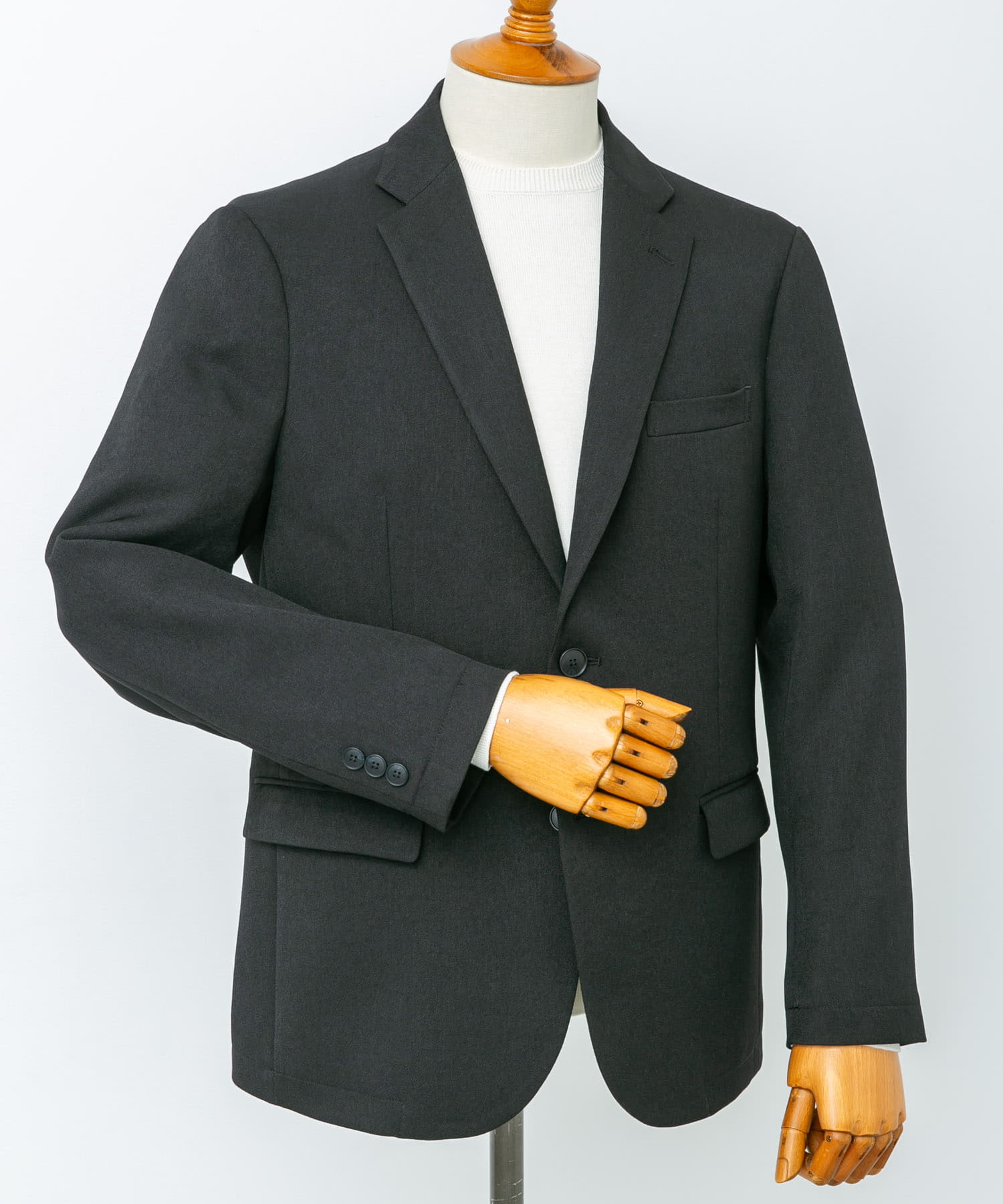 LIFE STYLE TAILOR　ブラッシュドツイルストレッチジャケット BLACK M