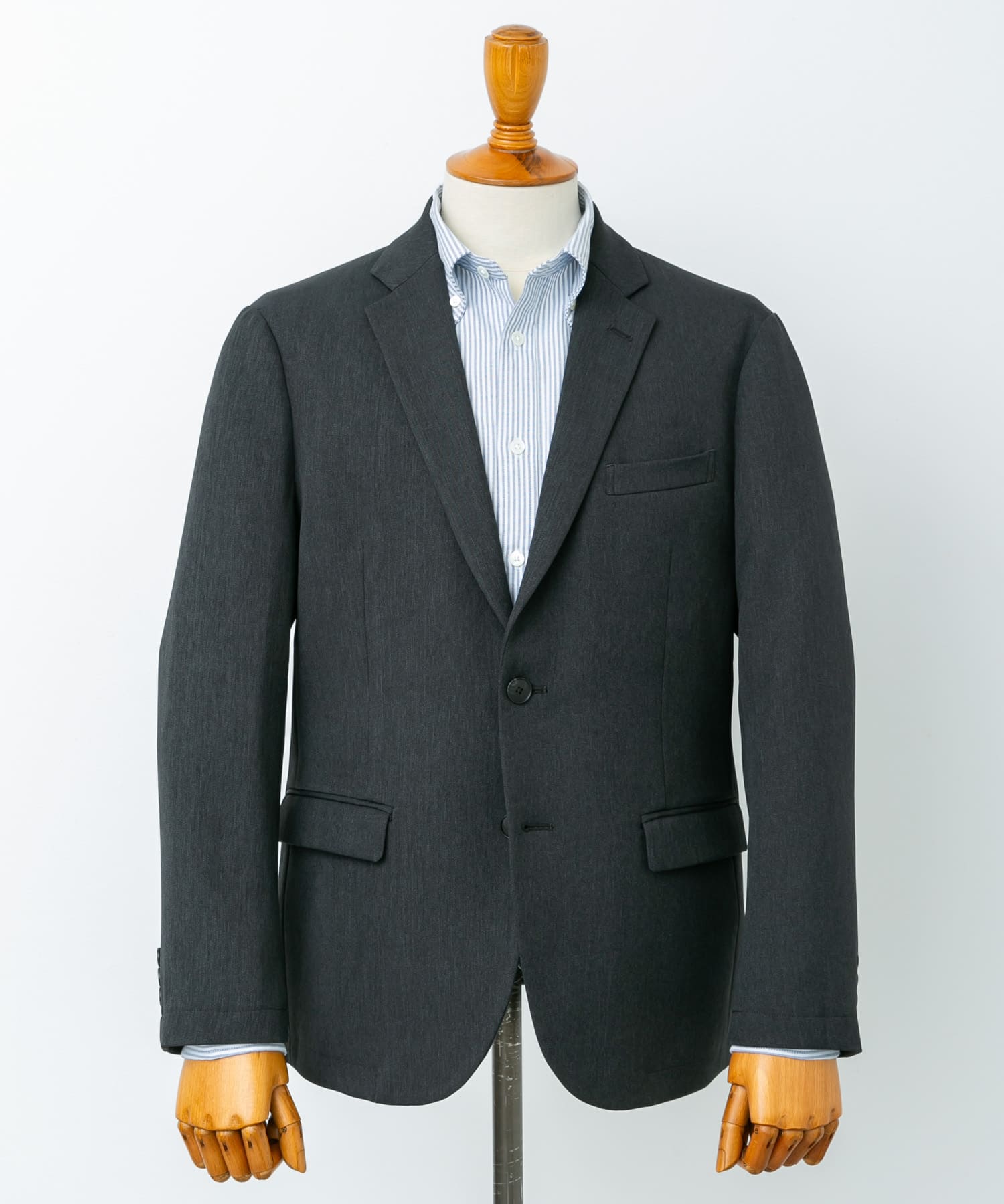 LIFE STYLE TAILOR　ブラッシュドツイルストレッチジャケット GRAY S