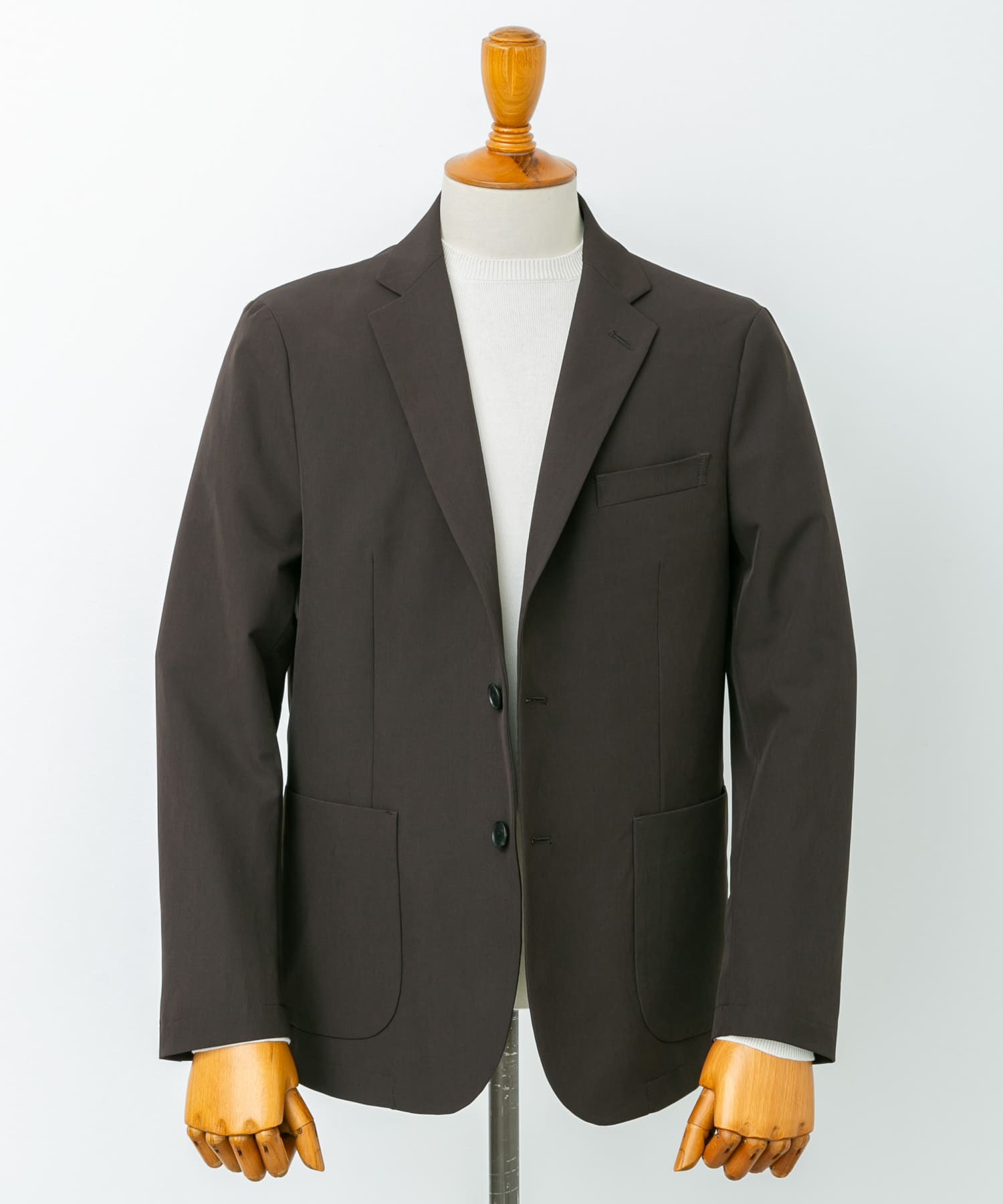 LIFE STYLE TAILOR　4WAYストレッチメランジジャケット BROWN M