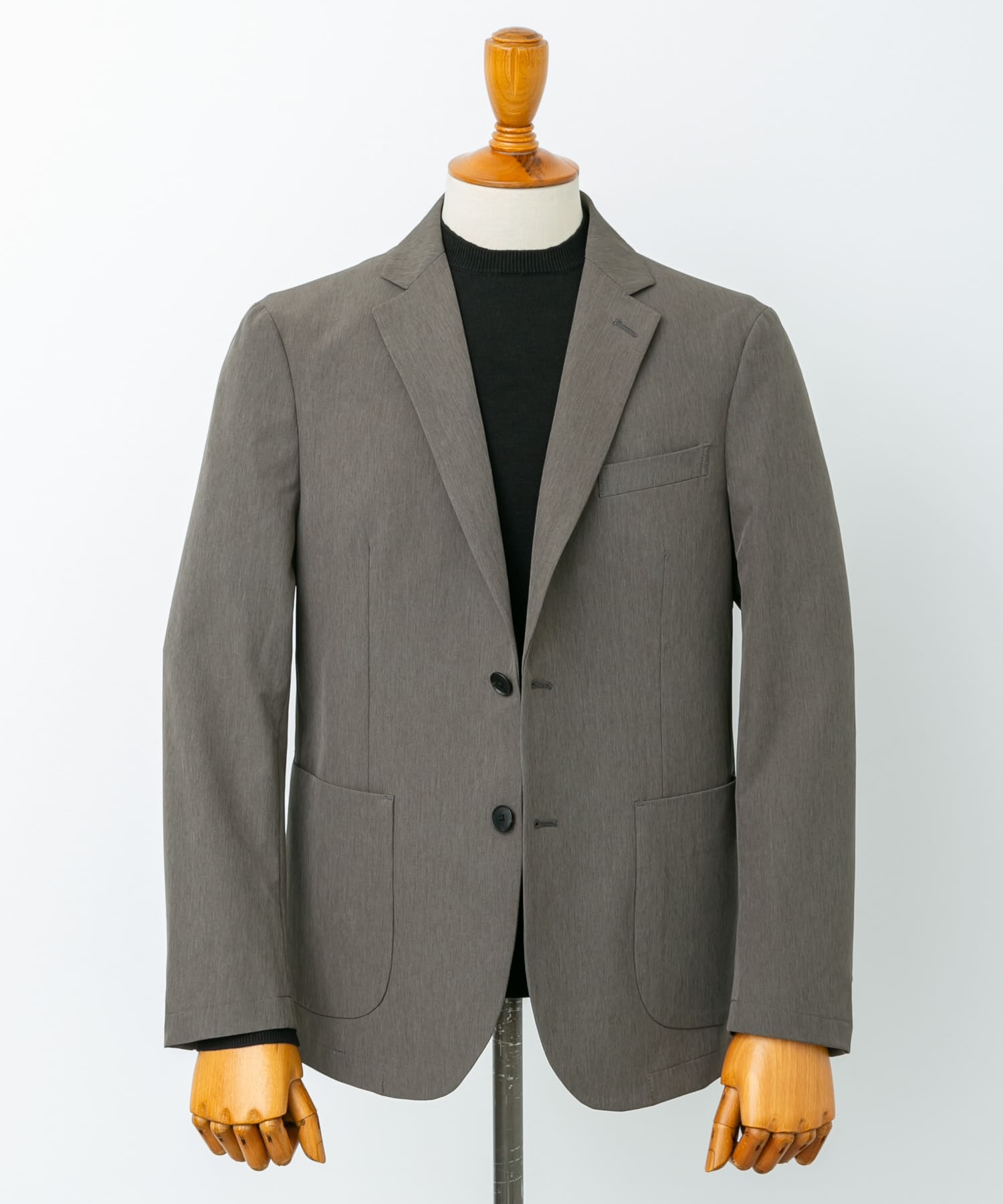 LIFE STYLE TAILOR　4WAYストレッチメランジジャケット SAGE KHAKI S