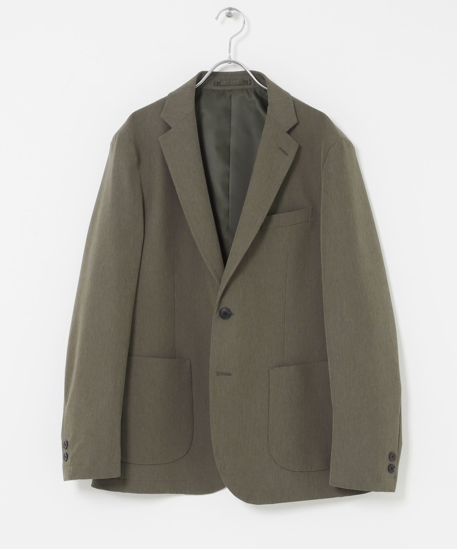 LIFE STYLE TAILOR　4WAYストレッチメランジジャケット SAGE KHAKI S