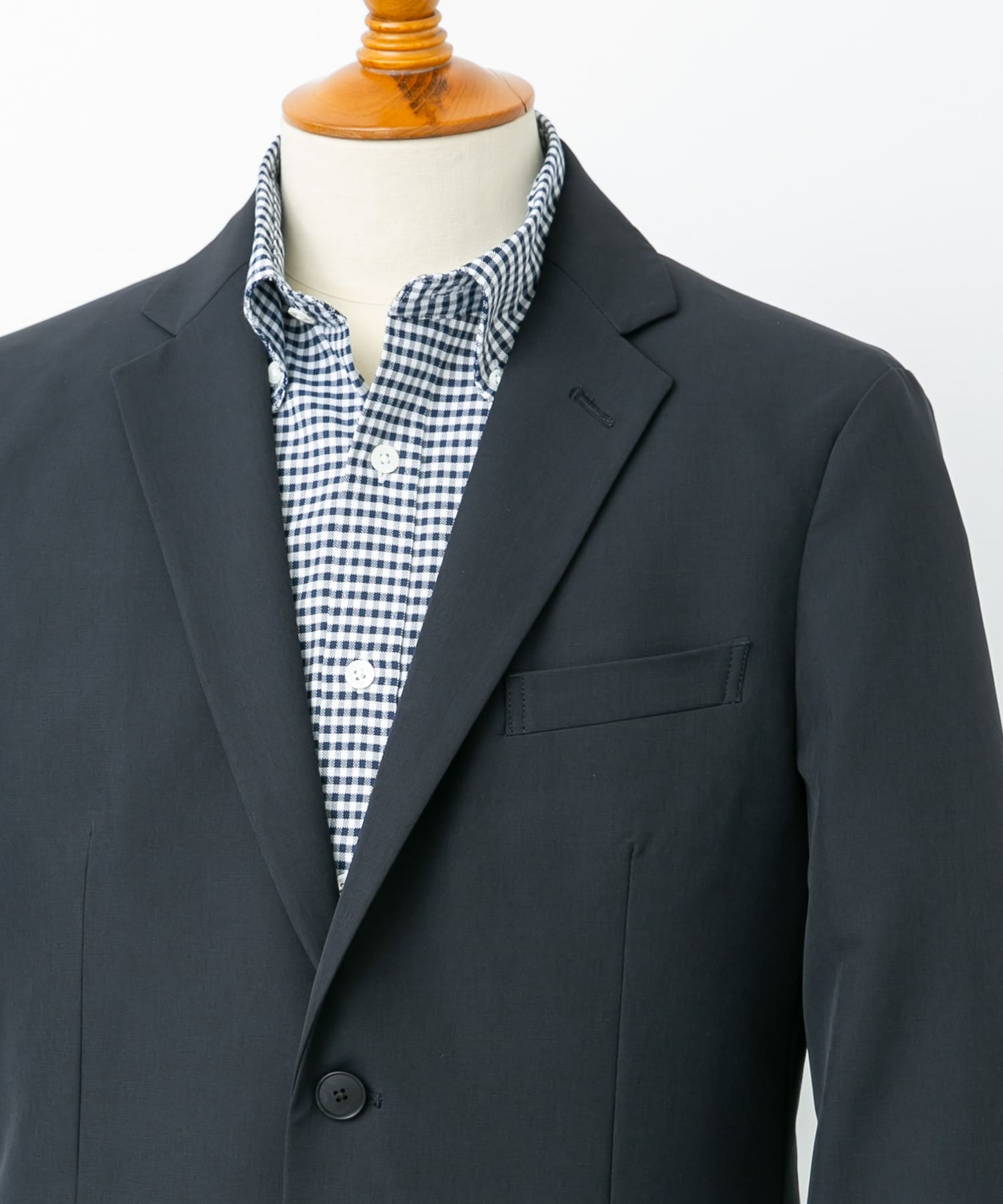 LIFE STYLE TAILOR　4WAYストレッチメランジジャケット NAVY M
