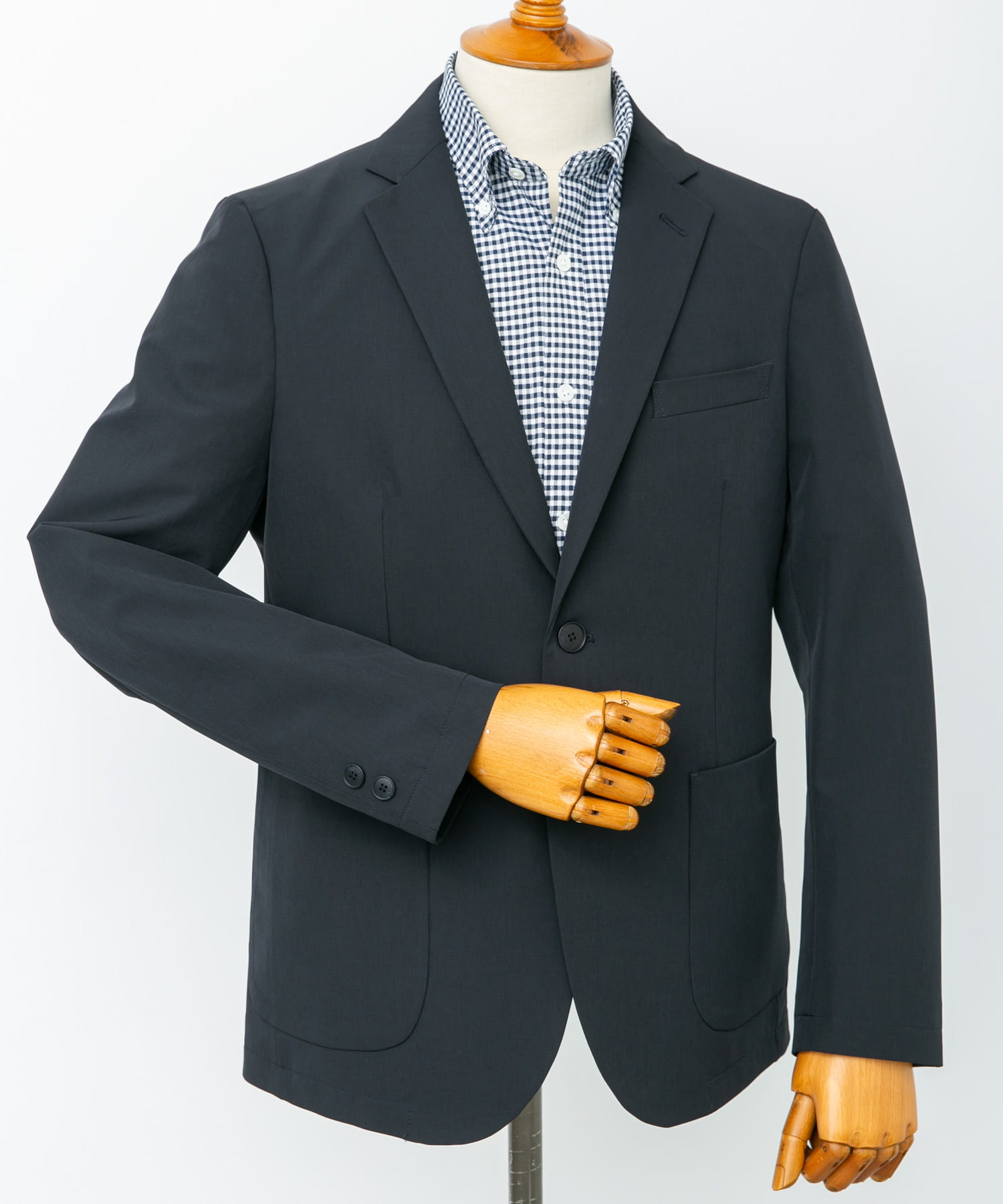 LIFE STYLE TAILOR　4WAYストレッチメランジジャケット NAVY M