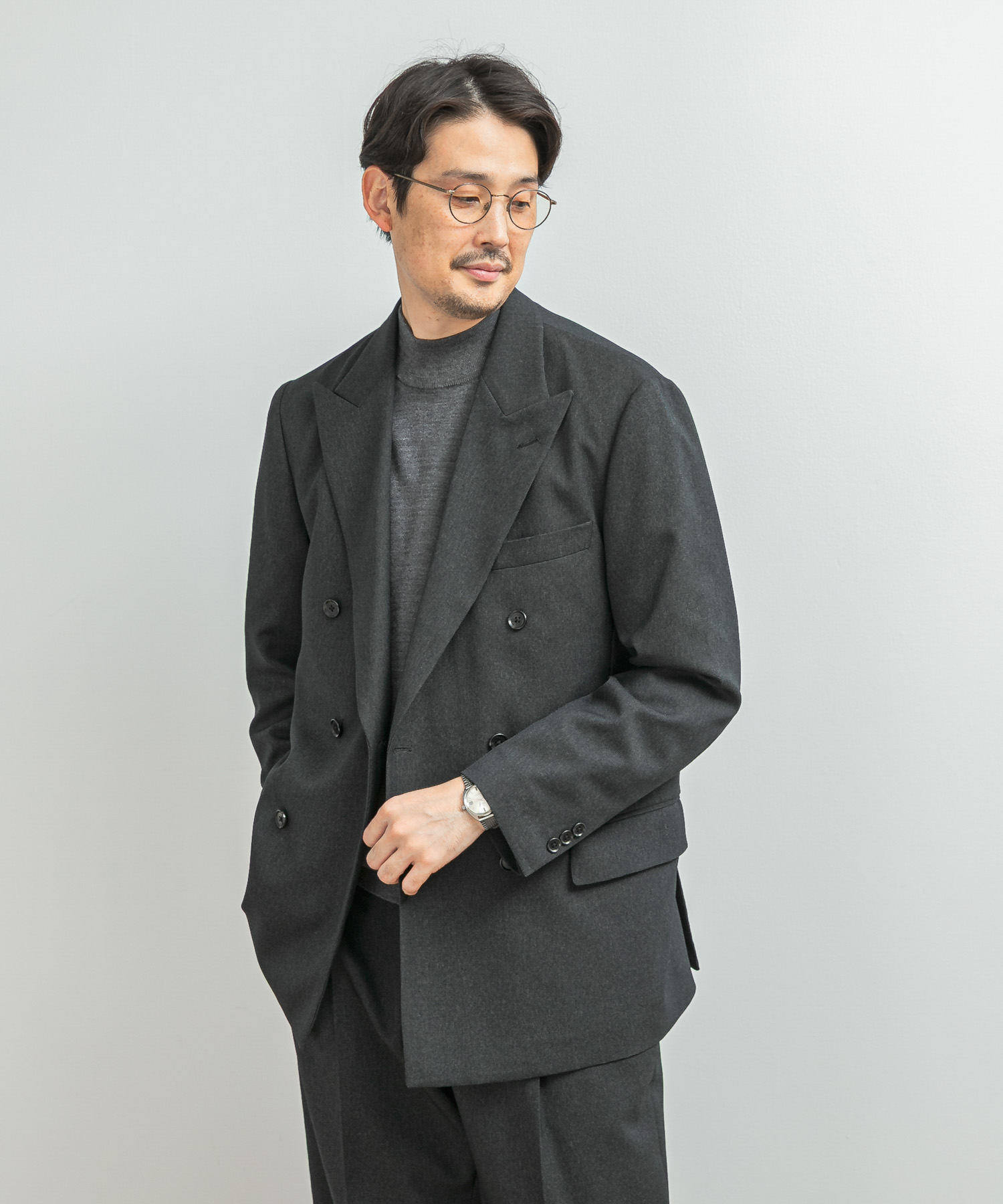 LIFE STYLE TAILOR　ピンヘッドツイルストレッチWジャケット