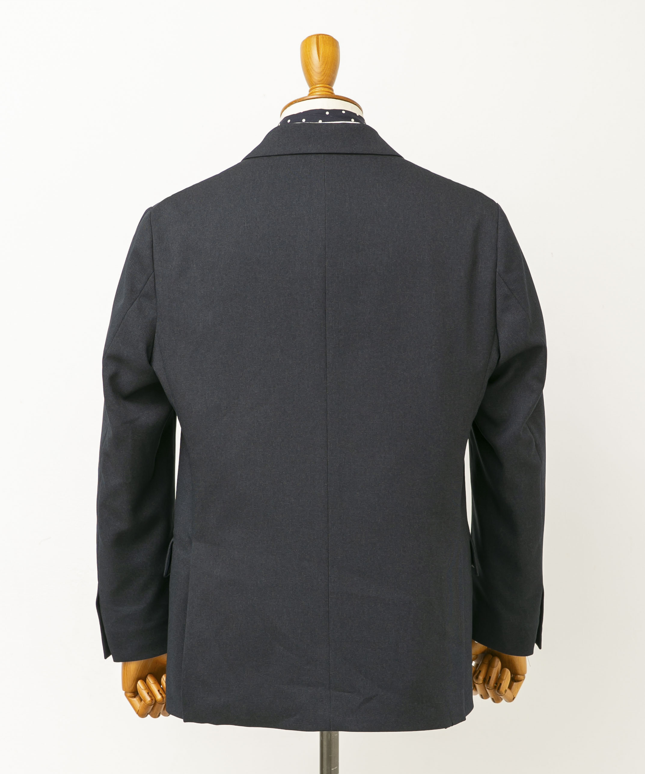 LIFE STYLE TAILOR　ピンヘッドツイルストレッチWジャケット NAVY M