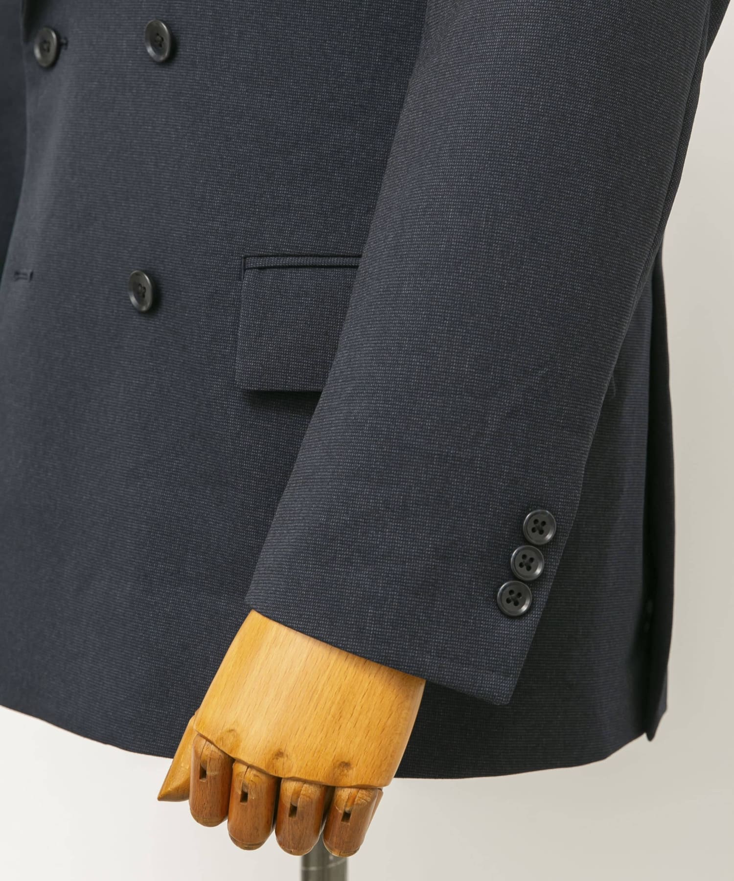 LIFE STYLE TAILOR　ピンヘッドツイルストレッチWジャケット NAVY M