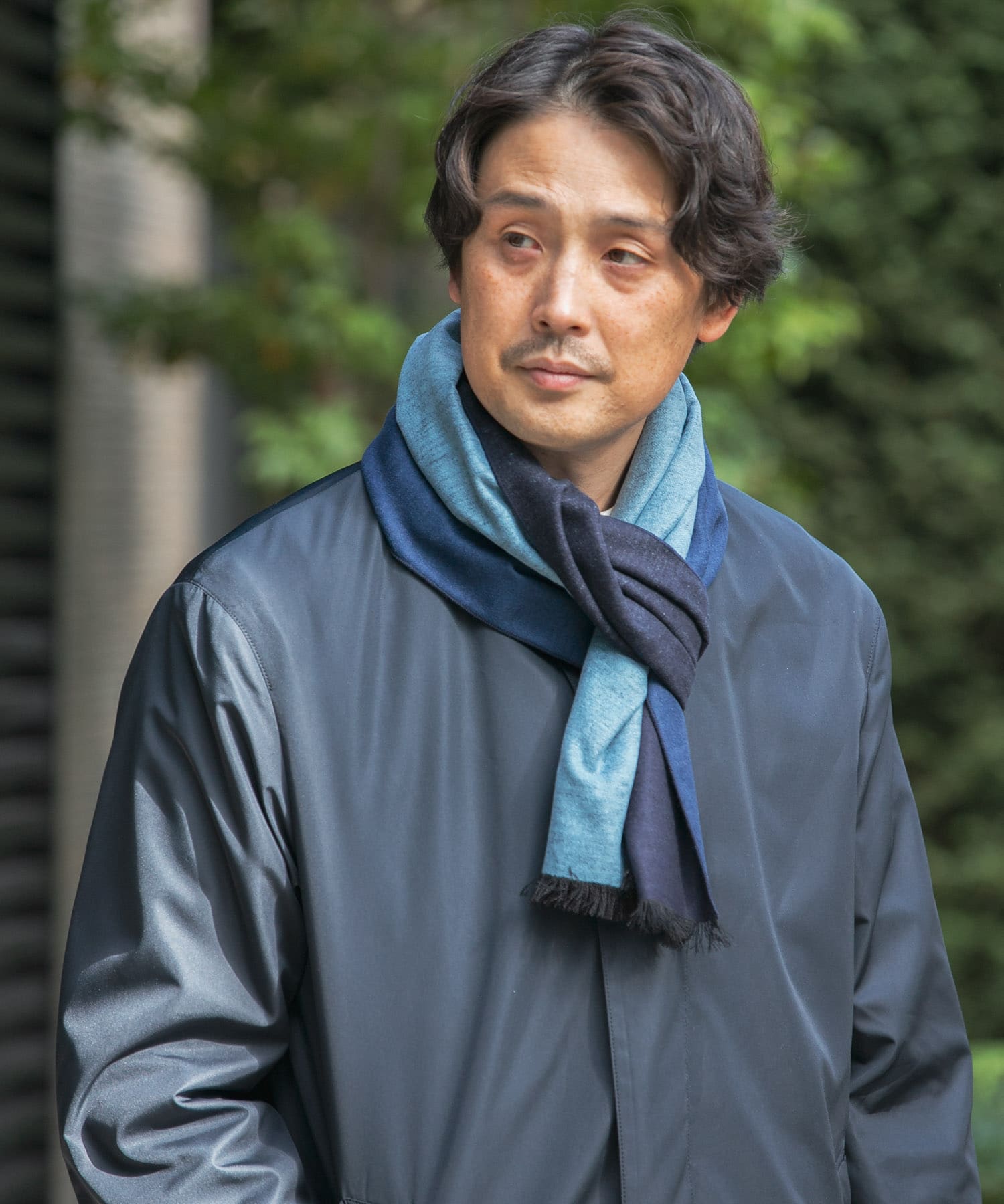 LIFE STYLE TAILOR シルクリバーシブルマフラー(- 01CCL-BLK): ドレス