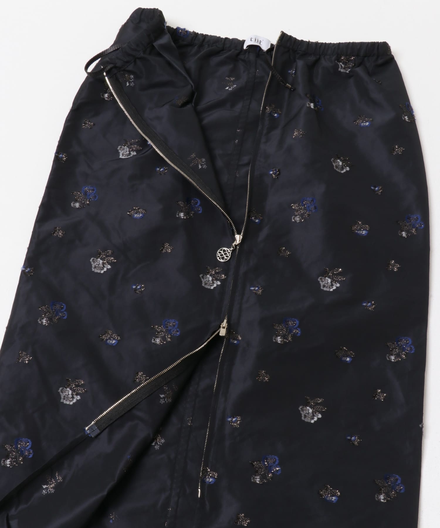 tiit tokyo　floral jacquard skirt navy 36