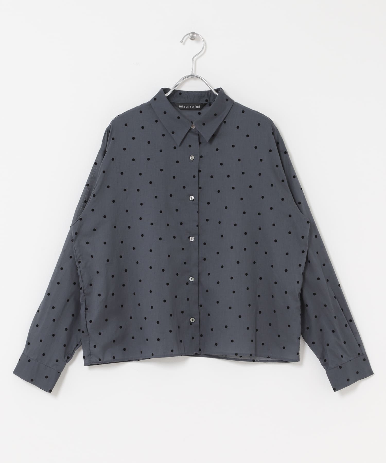 mizuiro-ind　flocky dots print shirts