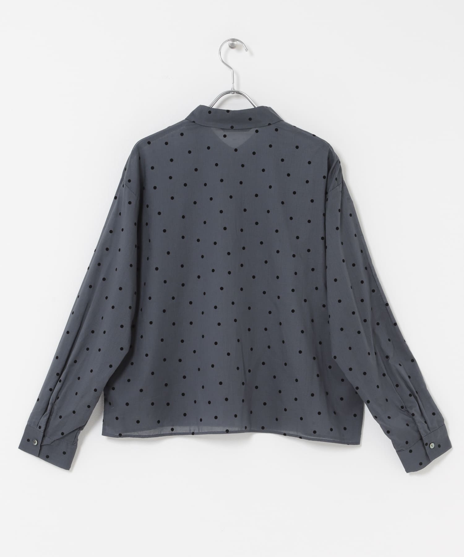 mizuiro-ind　flocky dots print shirts navy One