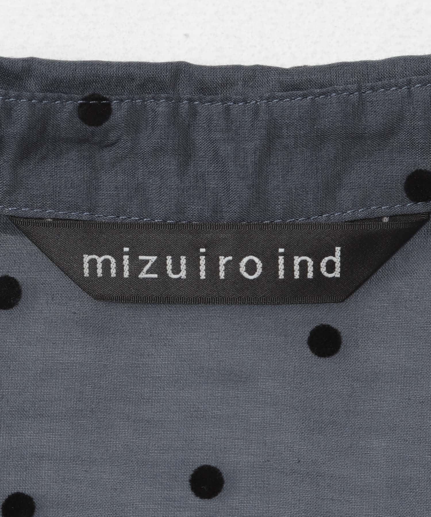 mizuiro-ind　flocky dots print shirts navy One