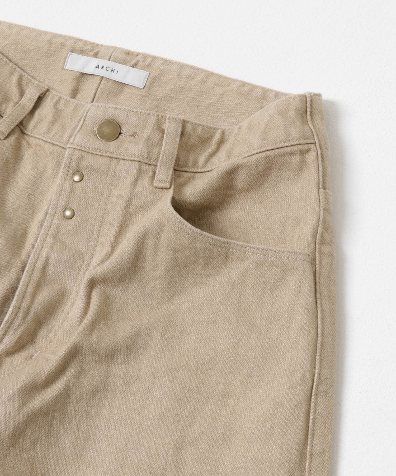 ARCHI　14OZ DENIM WIDE PANTS BEIGE XS