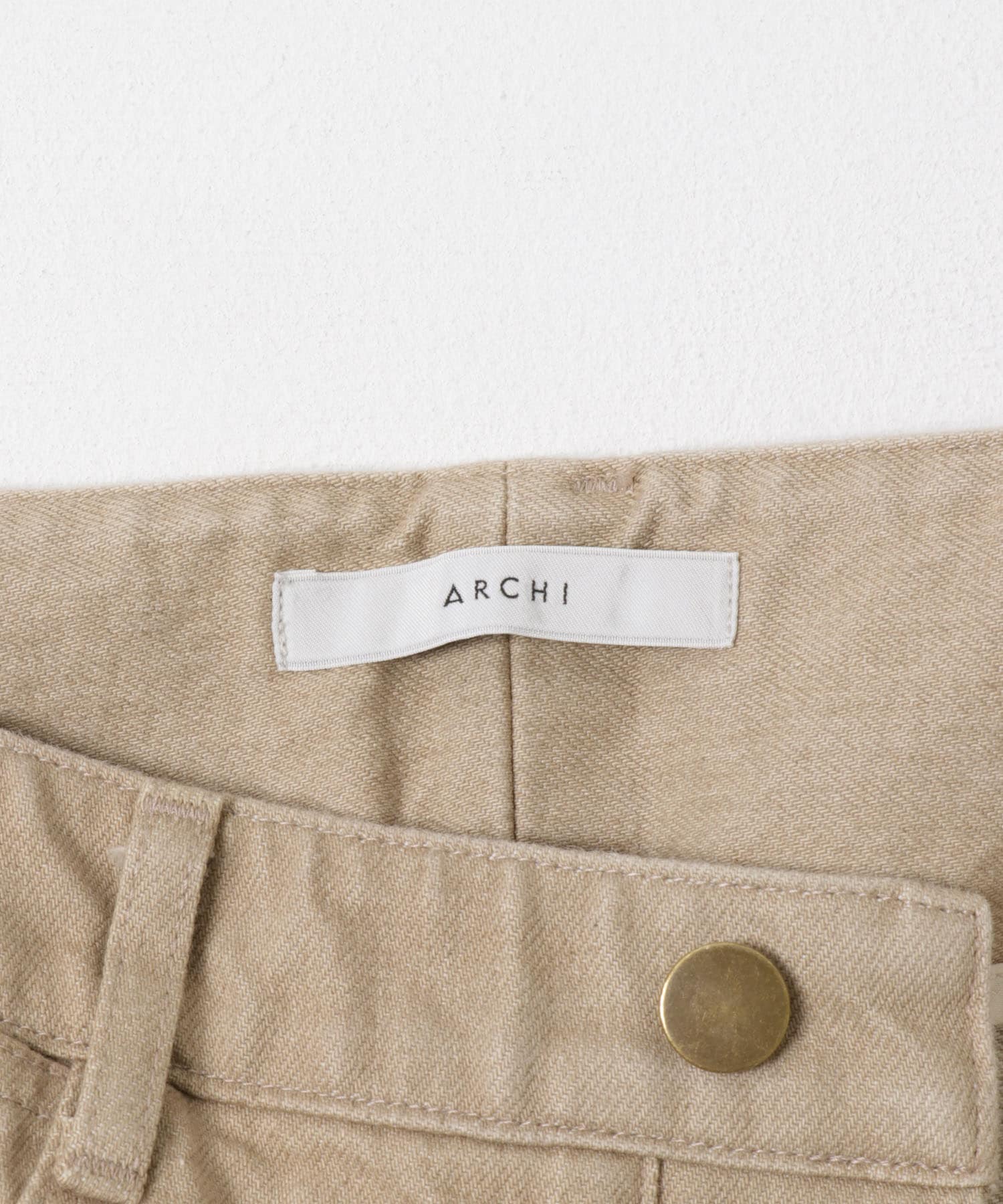 ARCHI　14OZ DENIM WIDE PANTS BEIGE XS