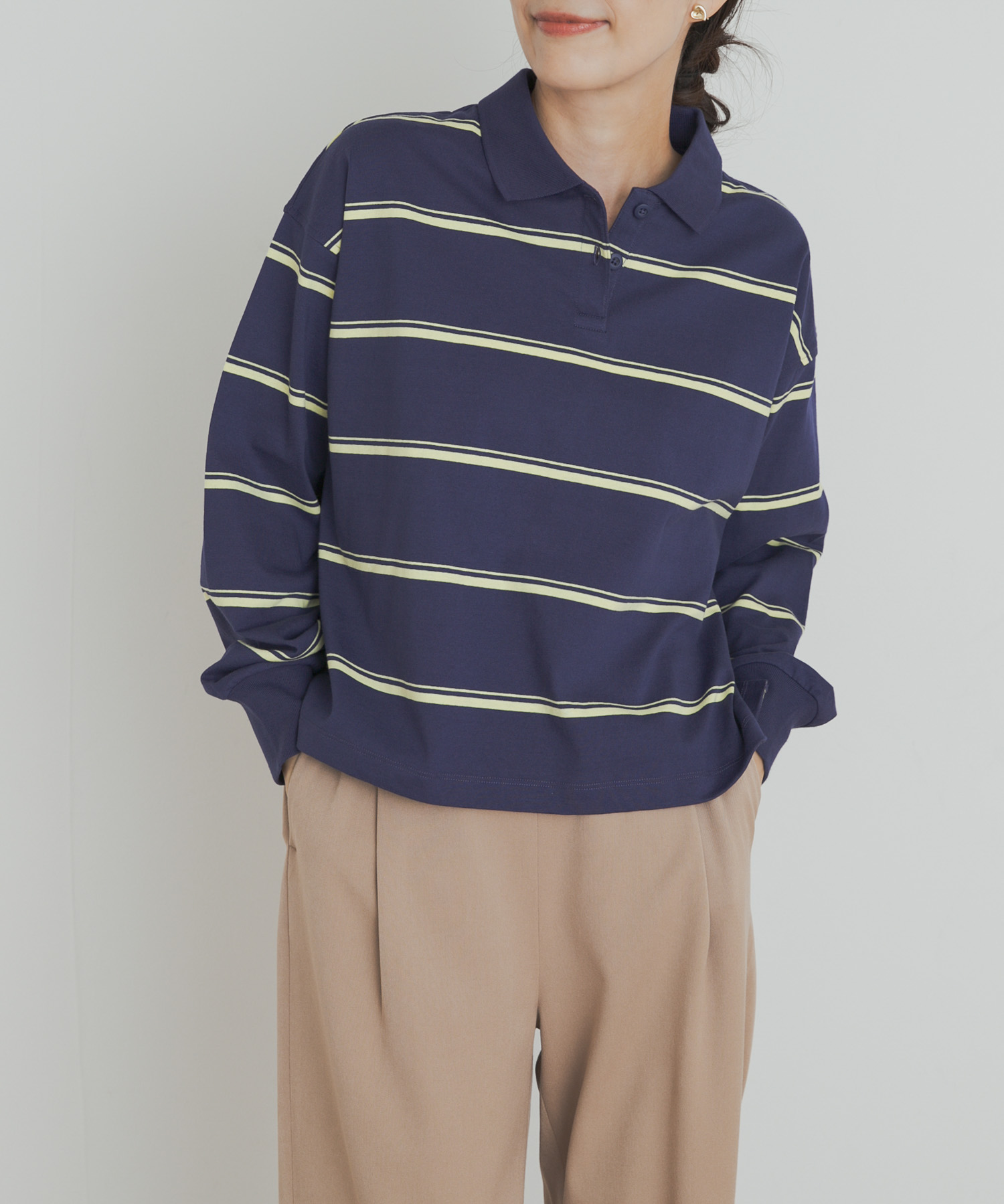 Champion　LONGSLEEVE BORDER POLO