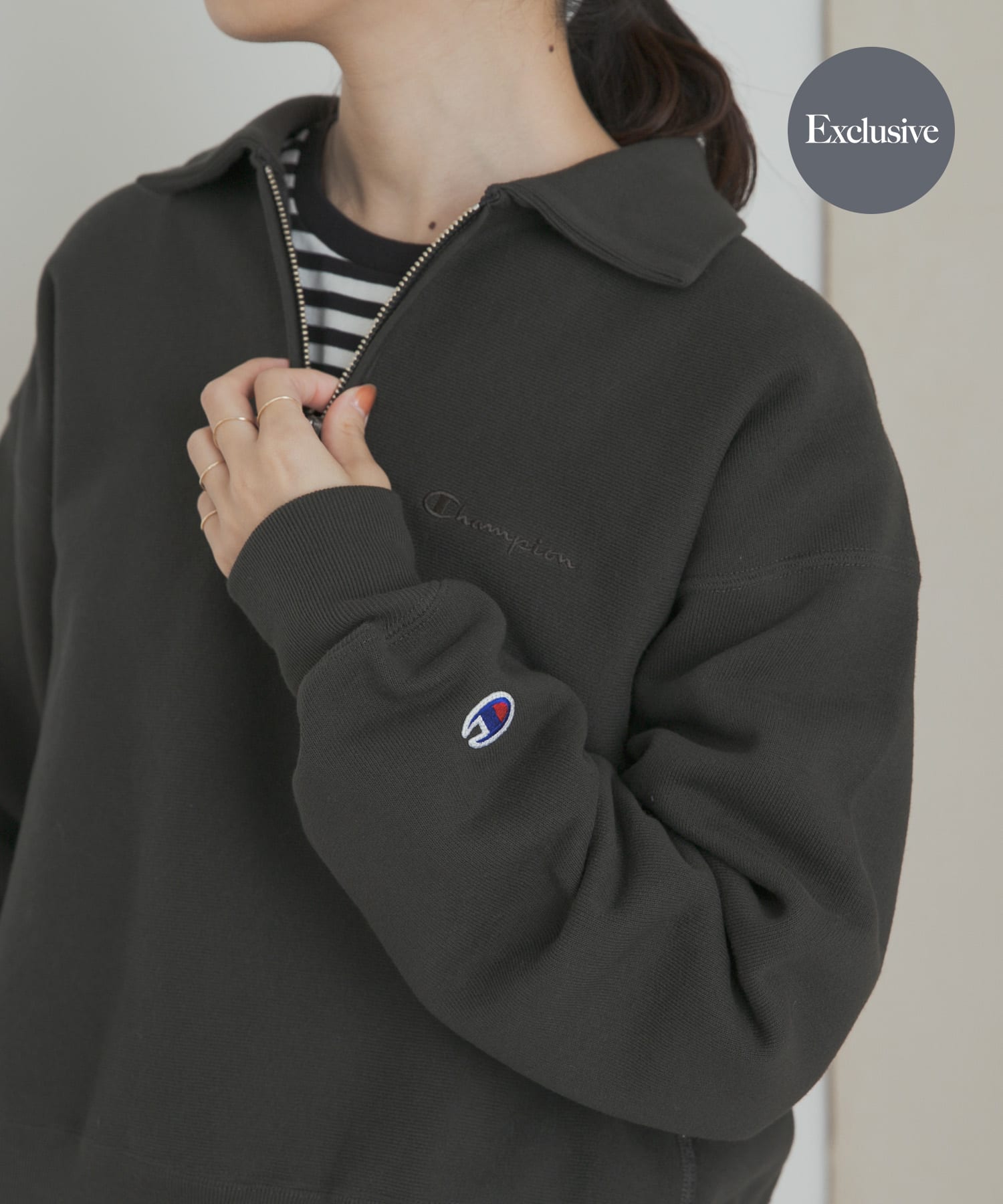 『別注』Champion×DOORS　Half Zip Sweatshirts