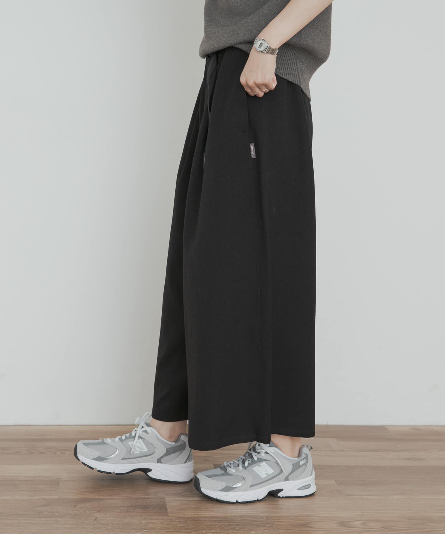 『別注』Gramicci　ONETUCK WOOLLIKE PANTS BLACK one