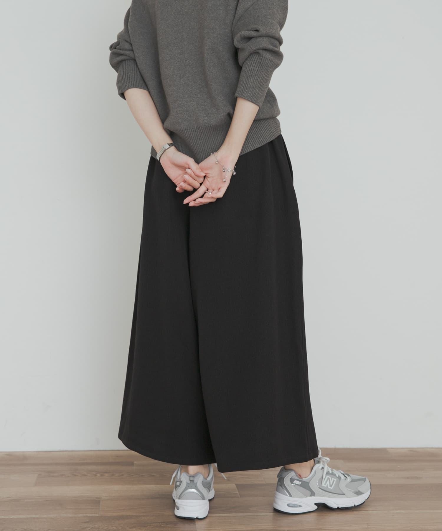 『別注』Gramicci　ONETUCK WOOLLIKE PANTS BLACK one