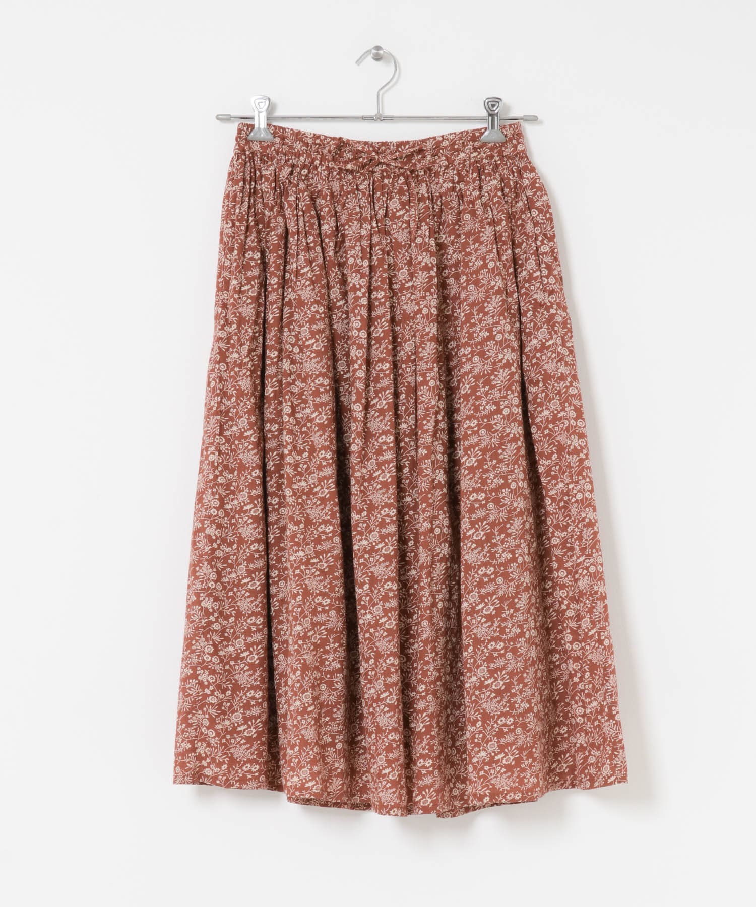 SOIL　FLOWER GATHERED SKIRT RED 1