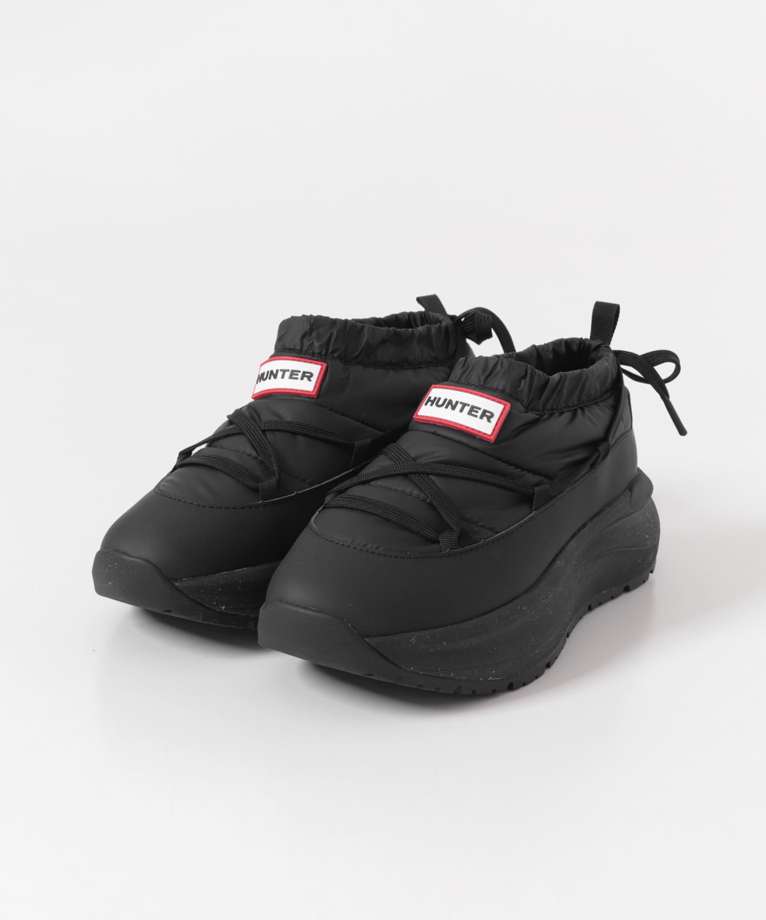 HUNTER　GRIP PUFF LACE SLIPON BLACK 4