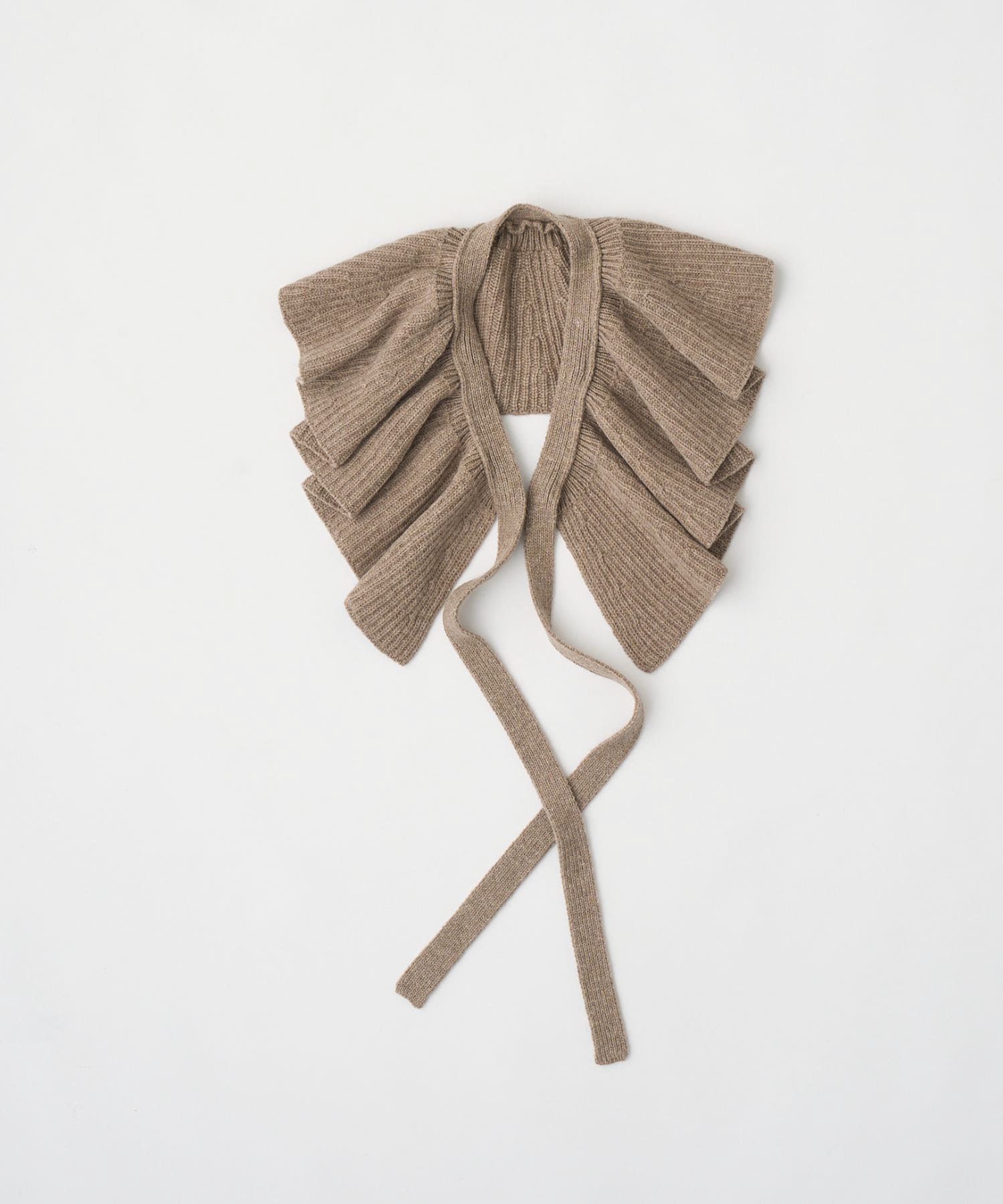 unfil　wool knit frill collar mocha 1