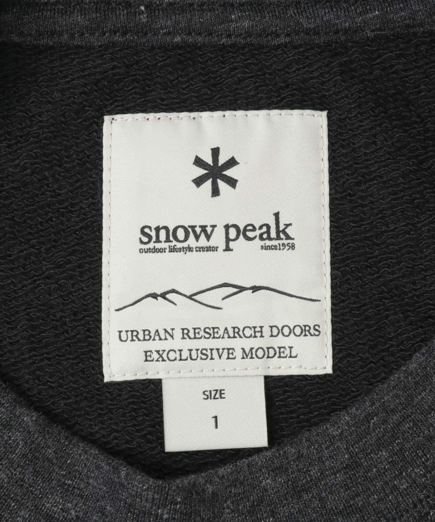 『別注』Snow Peak Apparel ×DOORS　RecycledCottonSweat BLACK One