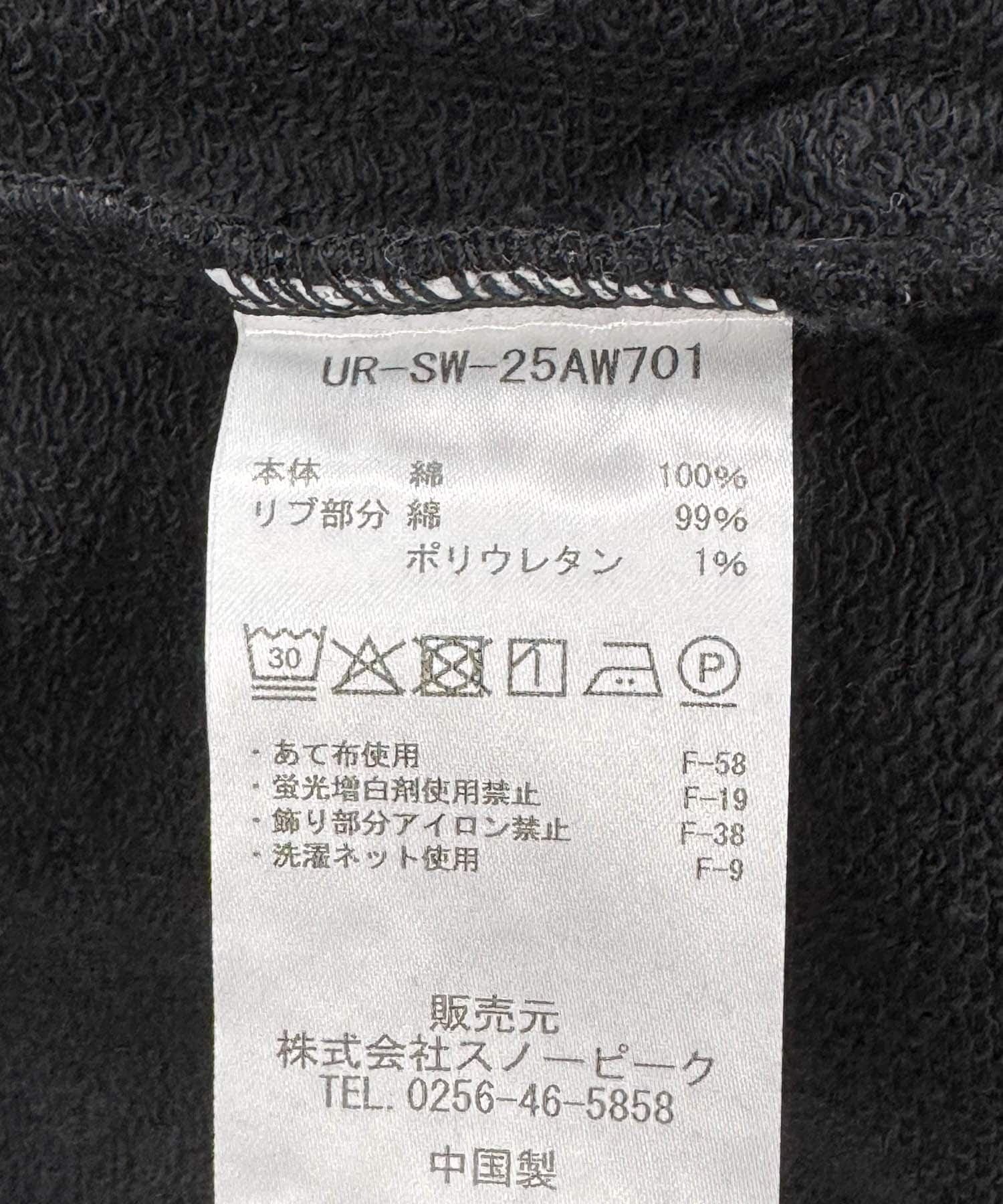 『別注』Snow Peak Apparel ×DOORS　RecycledCottonSweat BLACK One