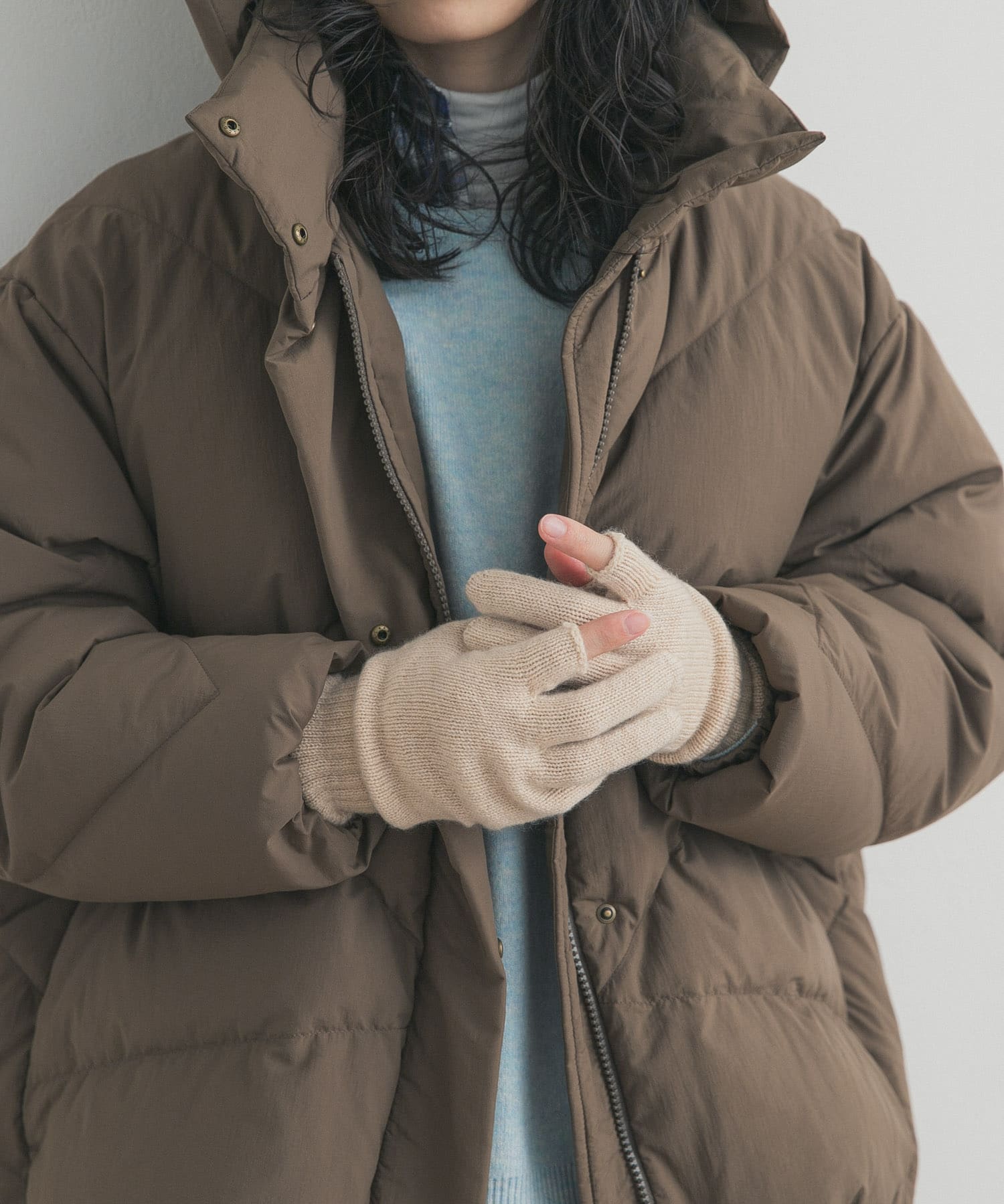 WILLIAM BRUNTON　3ply Long Gloves ベージュ Free