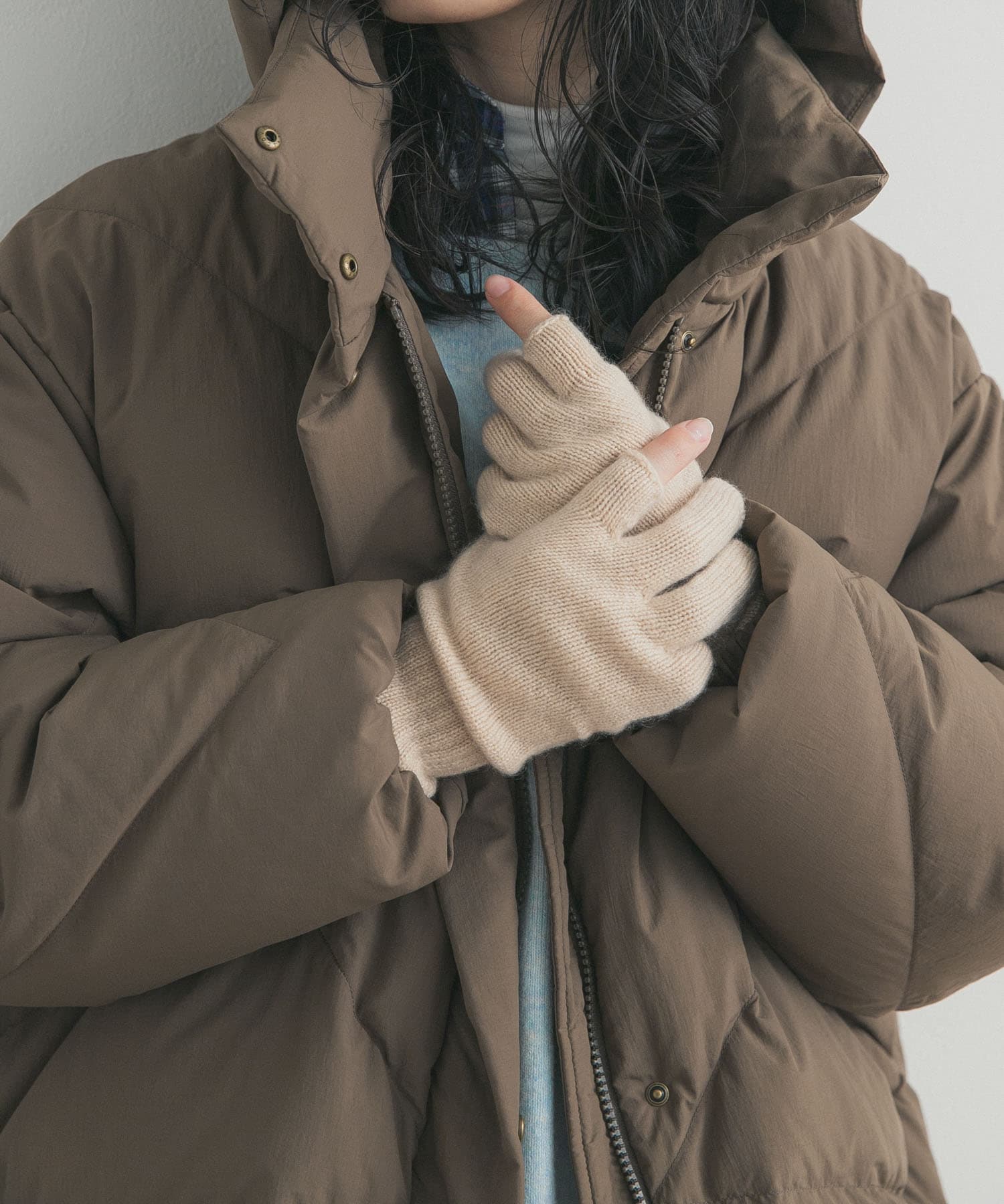 WILLIAM BRUNTON　3ply Long Gloves ベージュ Free