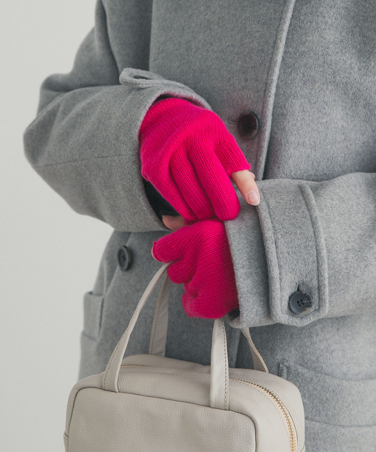 WILLIAM BRUNTON　3ply Long Gloves ピンク Free