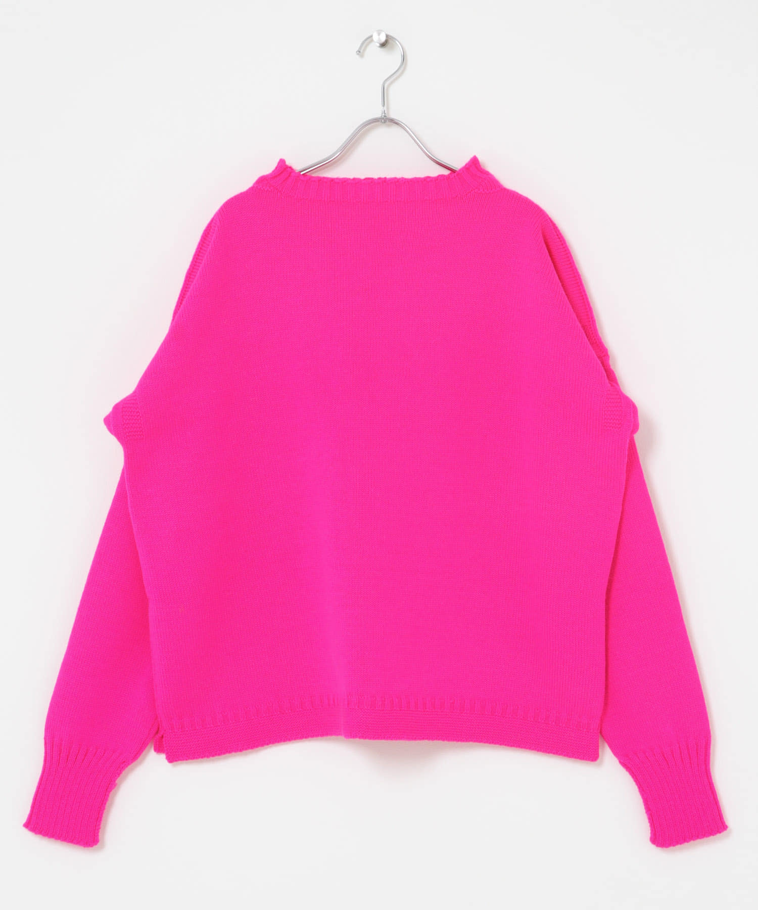 LE TRICOTEUR　CROPPED GUERNSEY SWEATER PINK One