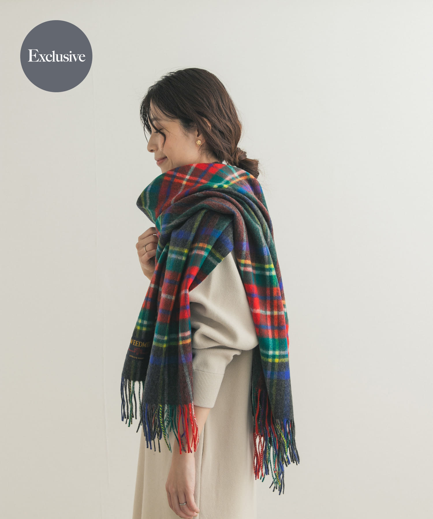 『一部別注カラー』TWEED MILL　Lambswool Stole