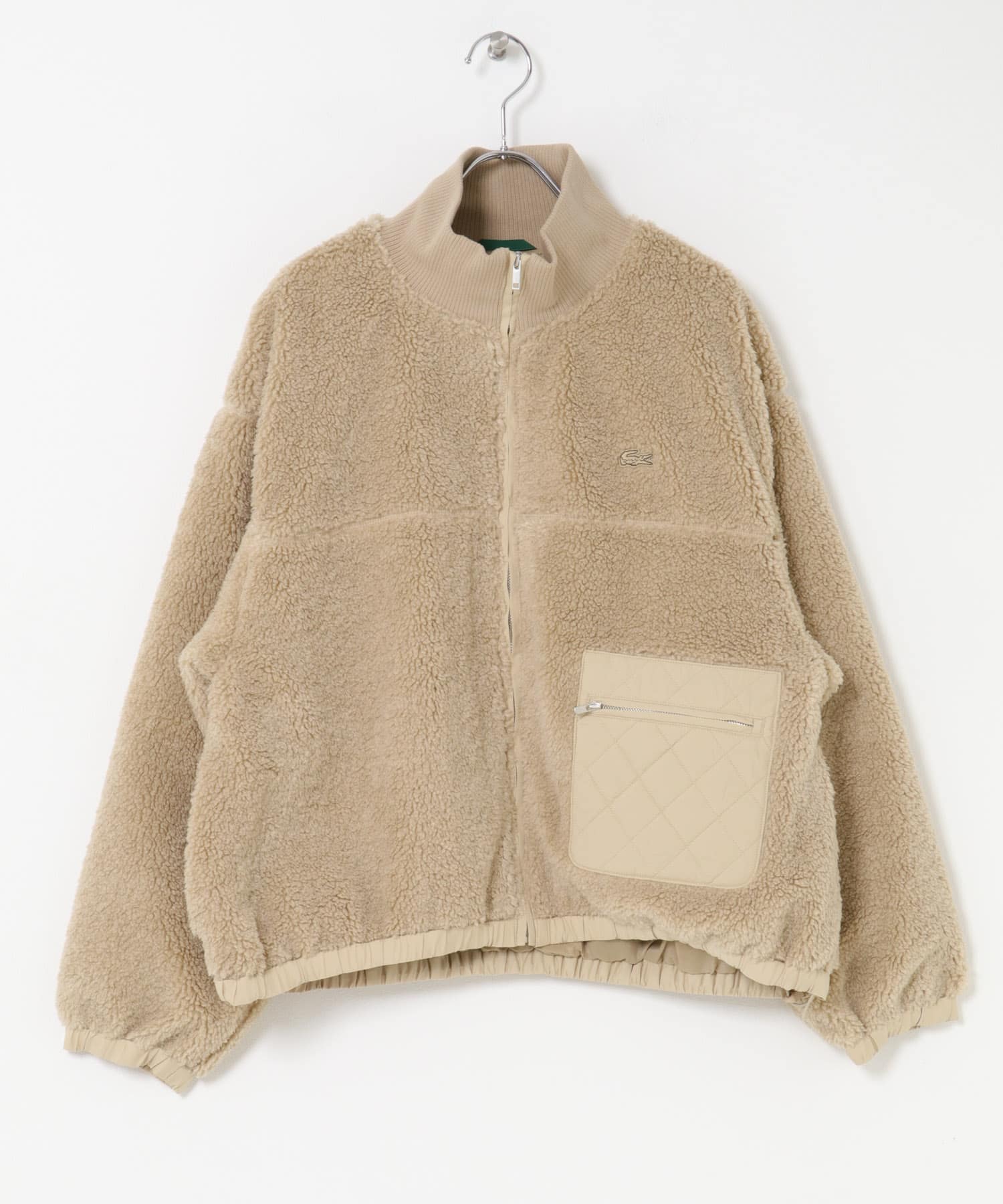 LACOSTE リブニットスタンドカラーボアジャケット(38 LAPLAND