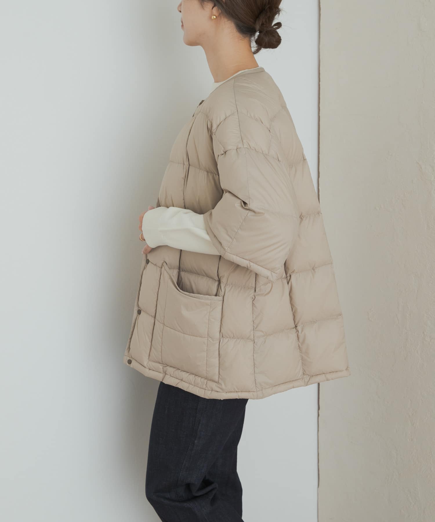 『別注』TAION×DOORS　ショートスリーブAラインライトダウン G.BEIGE one