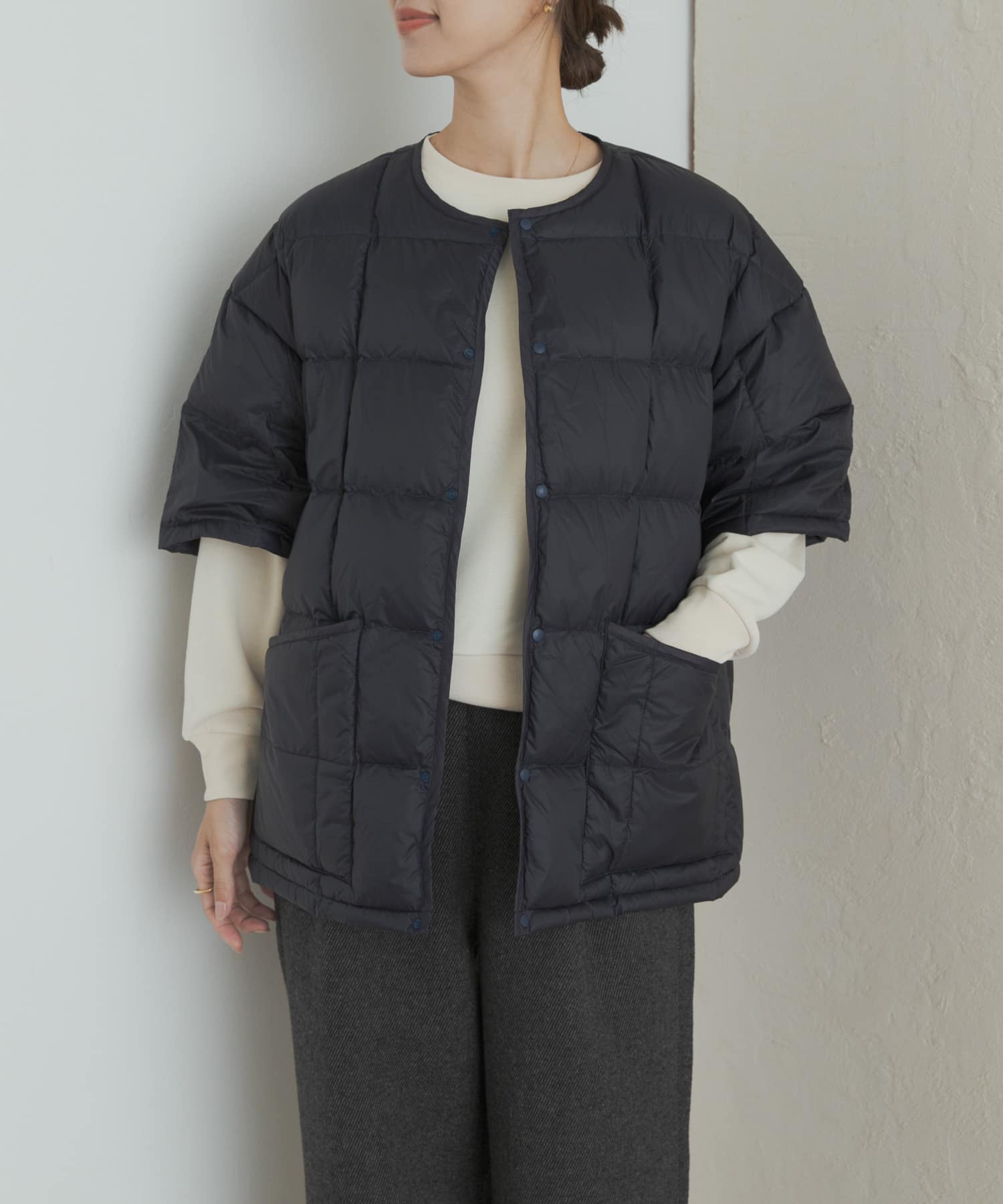 『別注』TAION×DOORS　ショートスリーブAラインライトダウン D.NAVY one