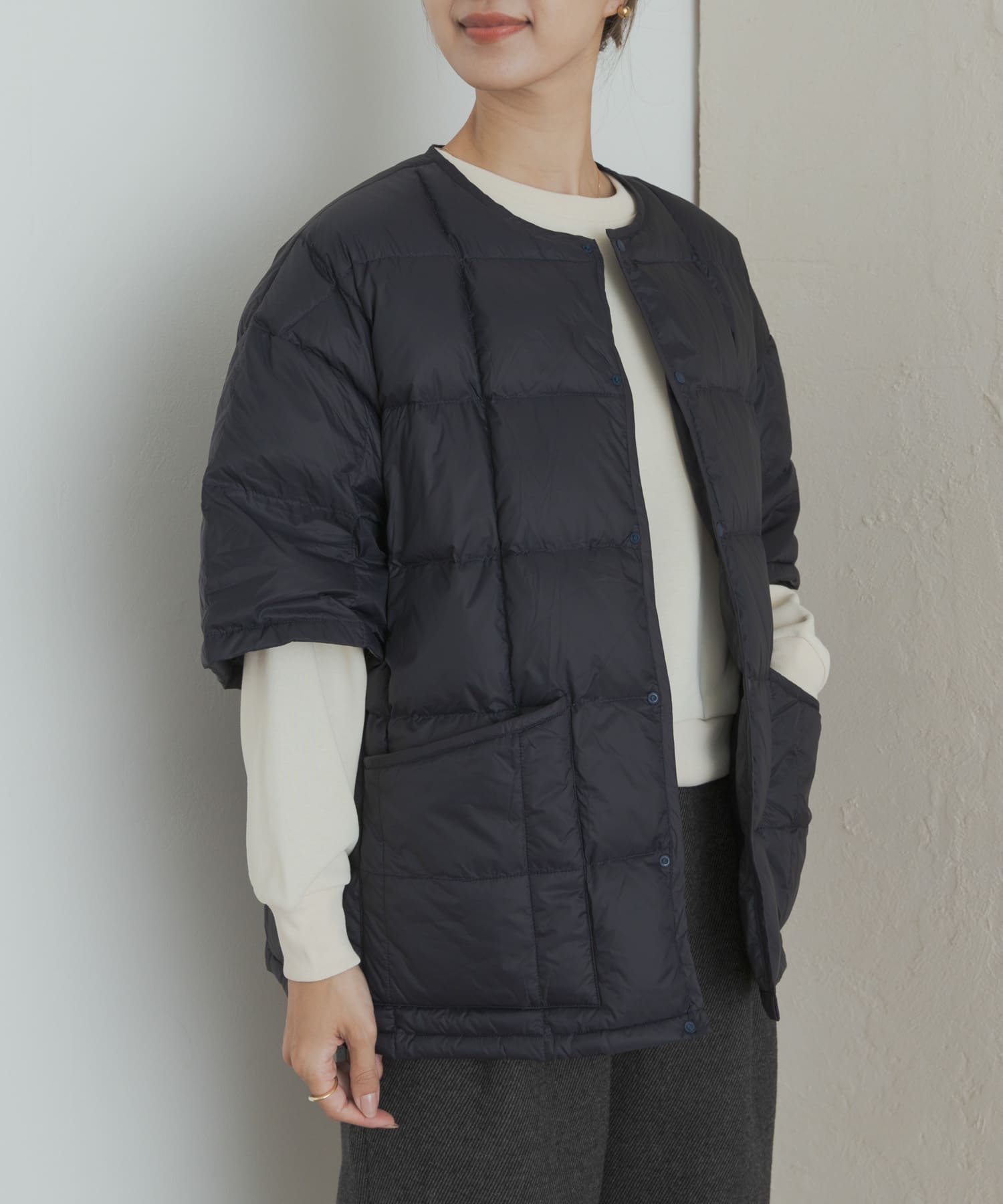 『別注』TAION×DOORS　ショートスリーブAラインライトダウン D.NAVY one