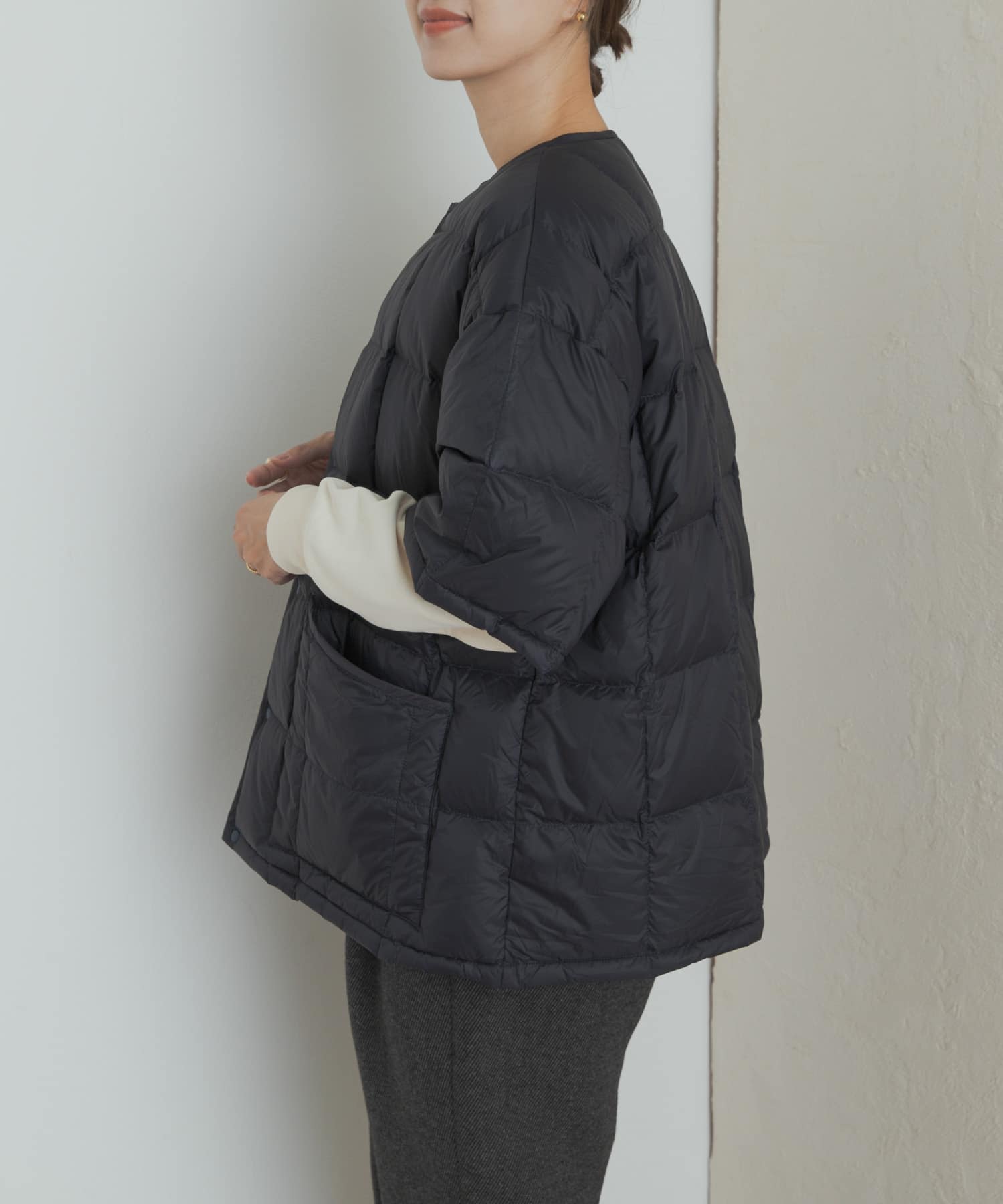 『別注』TAION×DOORS　ショートスリーブAラインライトダウン D.NAVY one