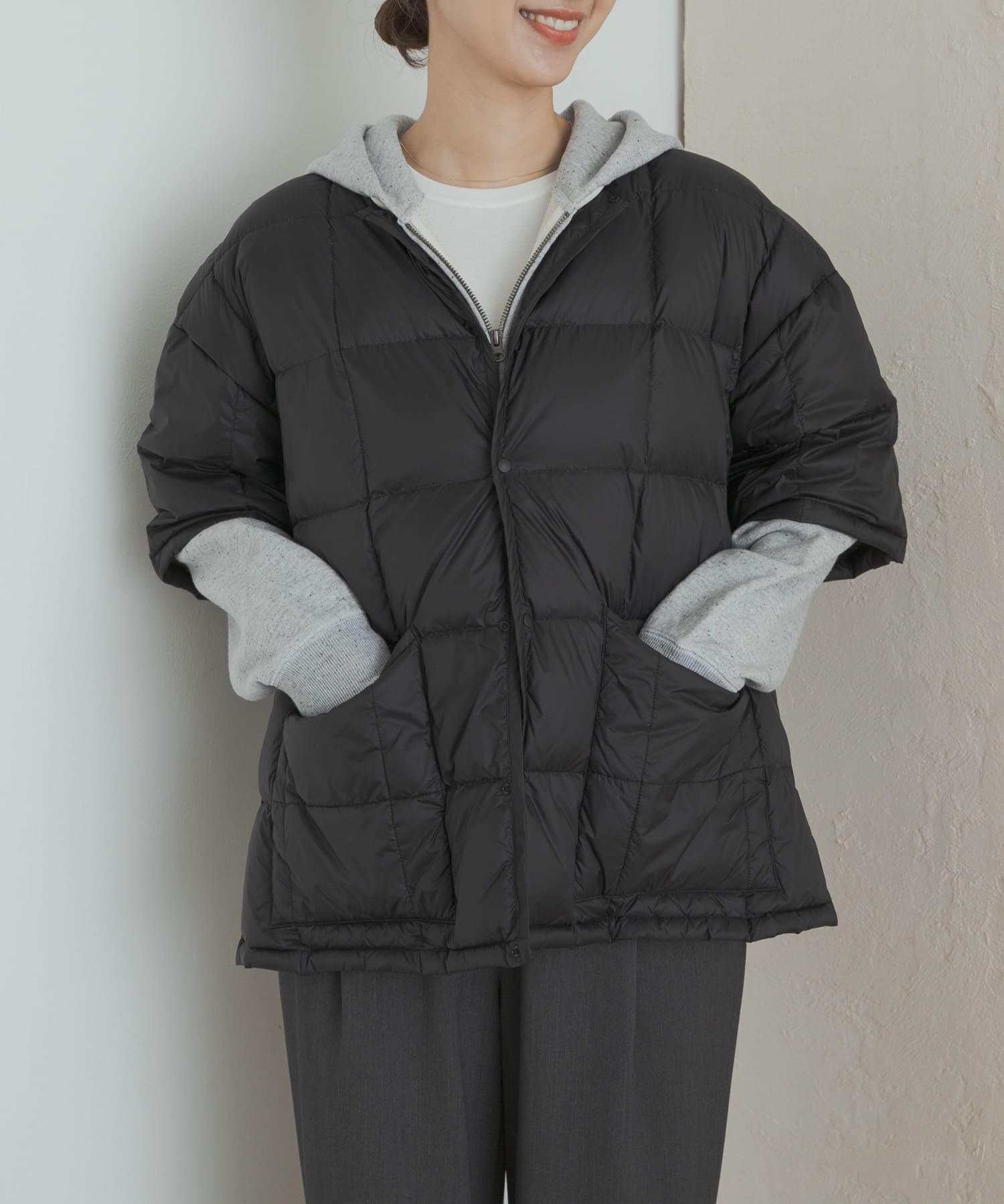 『別注』TAION×DOORS　ショートスリーブAラインライトダウン BLACK one