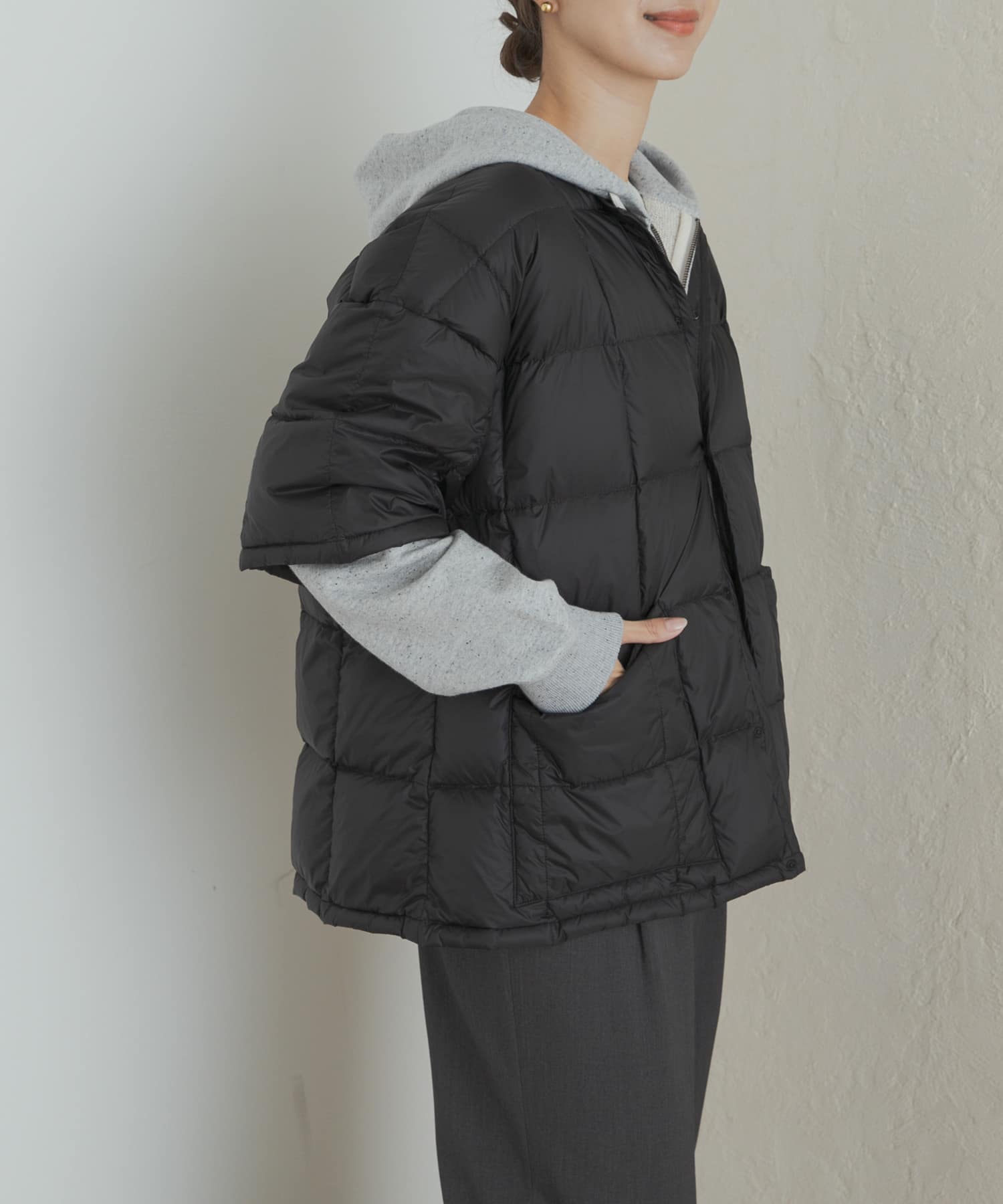 『別注』TAION×DOORS　ショートスリーブAラインライトダウン BLACK one