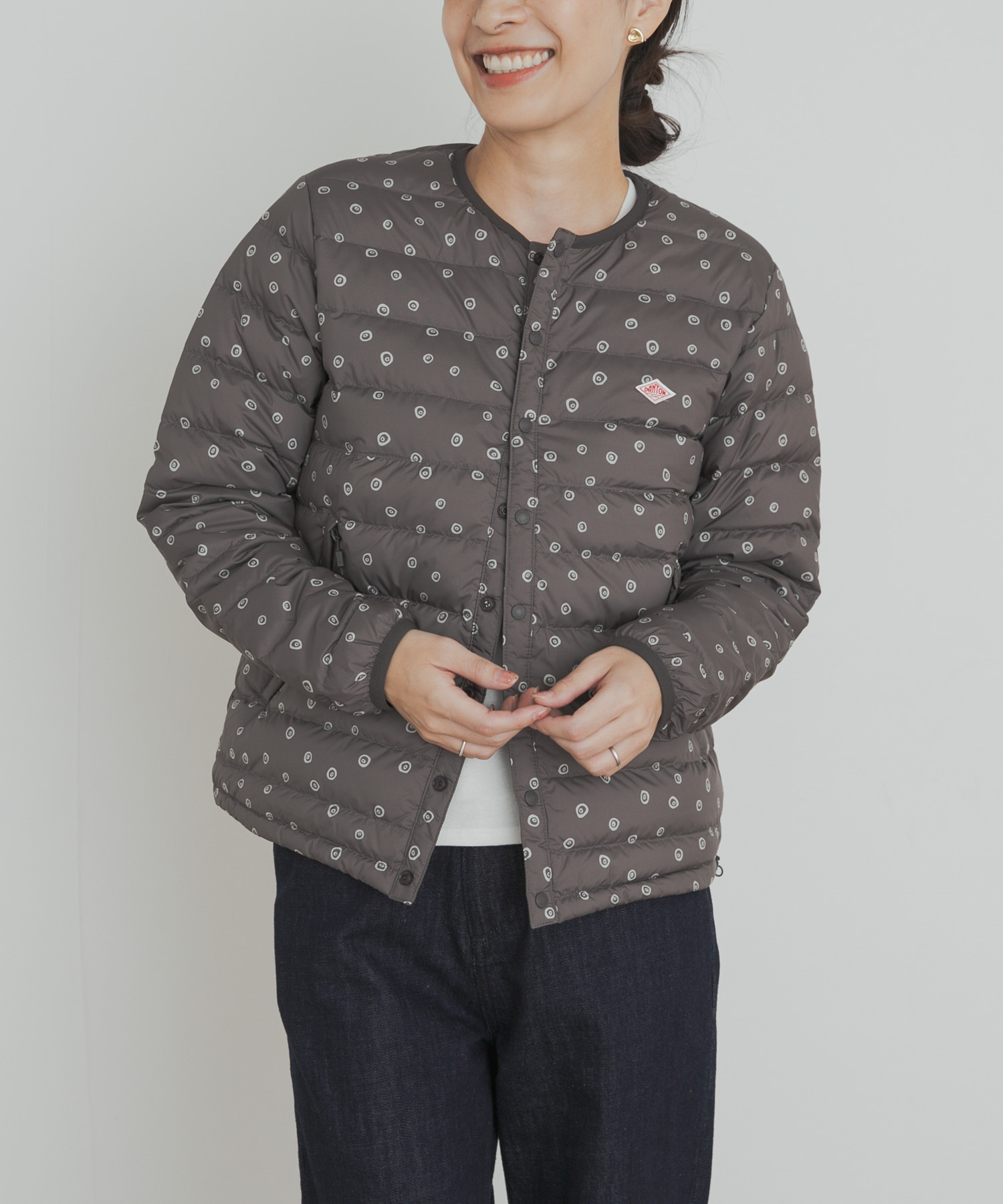 DANTON INNERDOWN CREWNECKJACKET(S BEIGE DOT): アウター｜URBAN