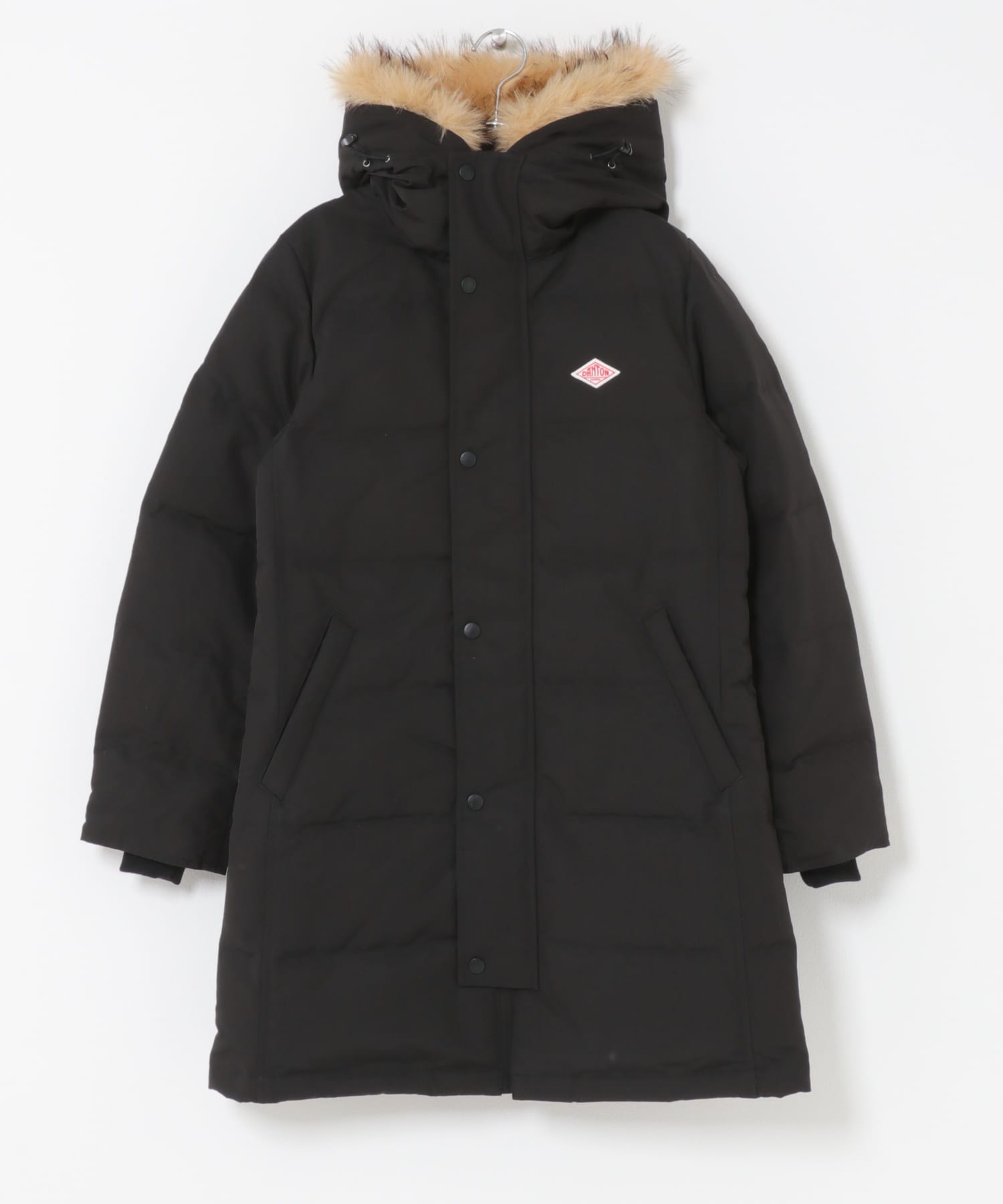DANTON　FAKE FAR HOODED DOWN COAT BLACK S