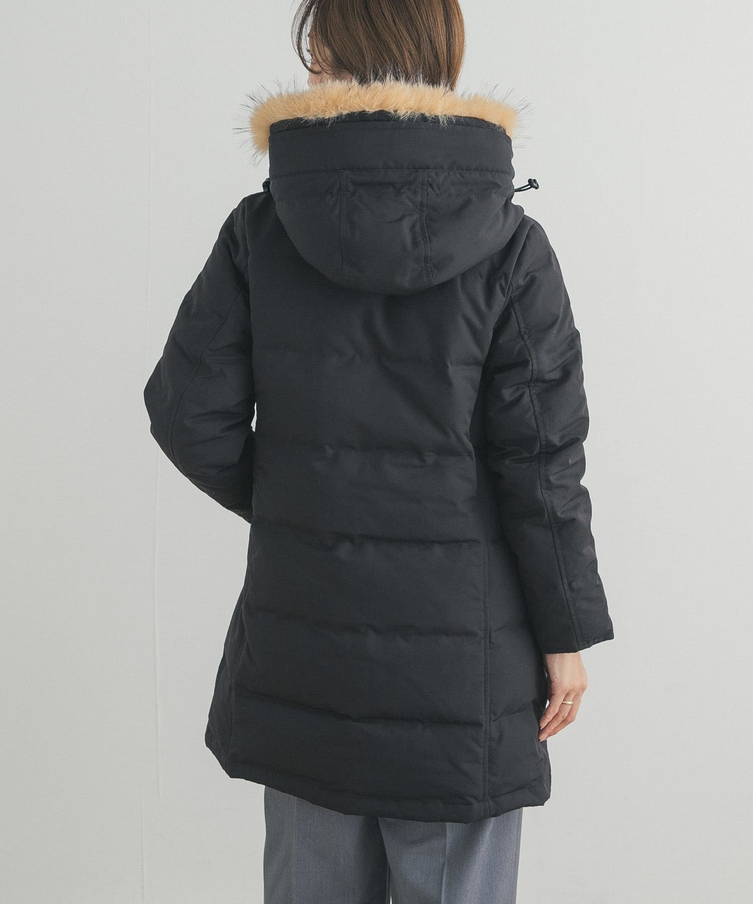 DANTON FAKE FAR HOODED DOWN COAT(S BLACK): アウター｜URBAN