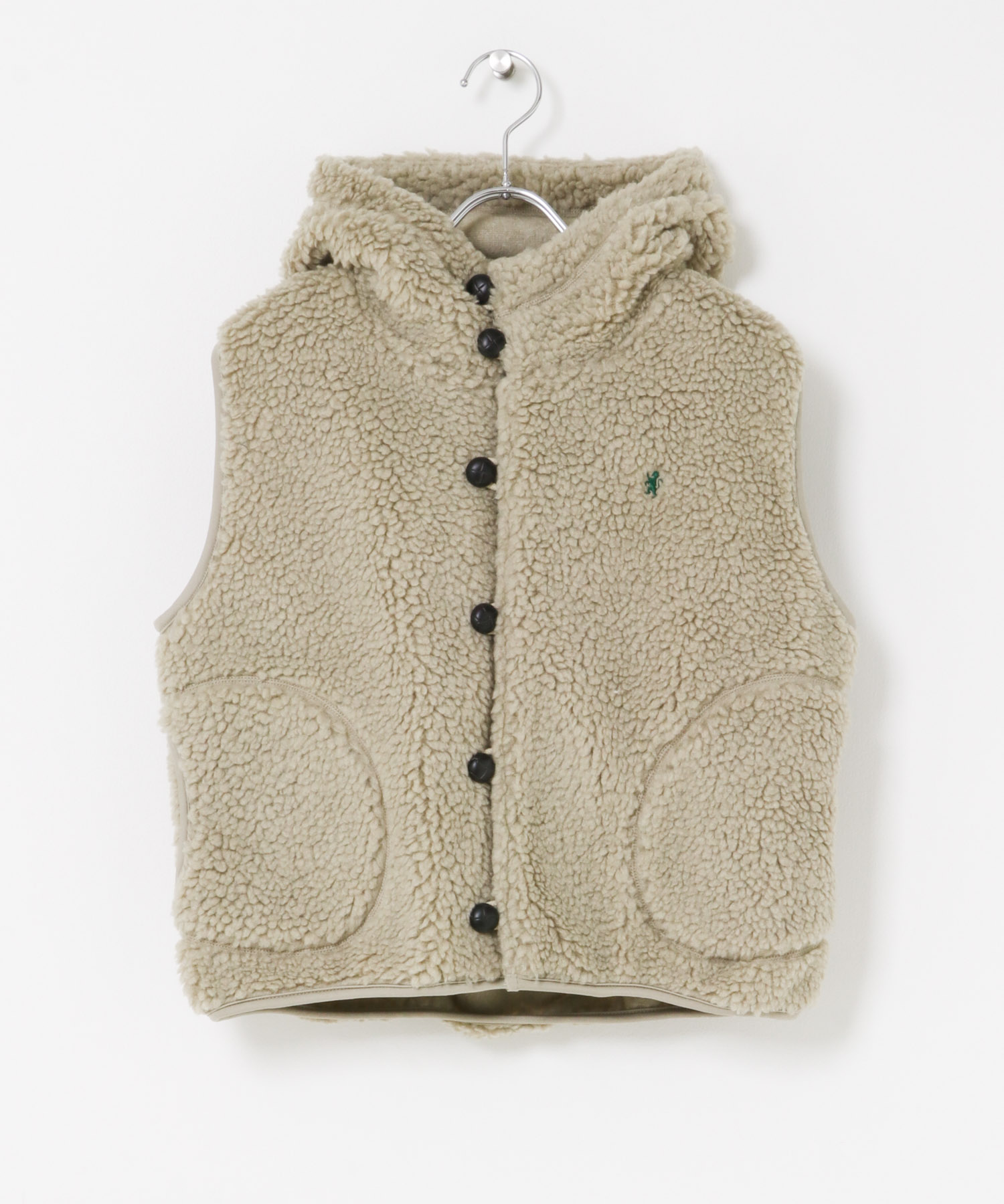 GYMPHLEX　BOA HOODED SHORT VEST TAUPE 14