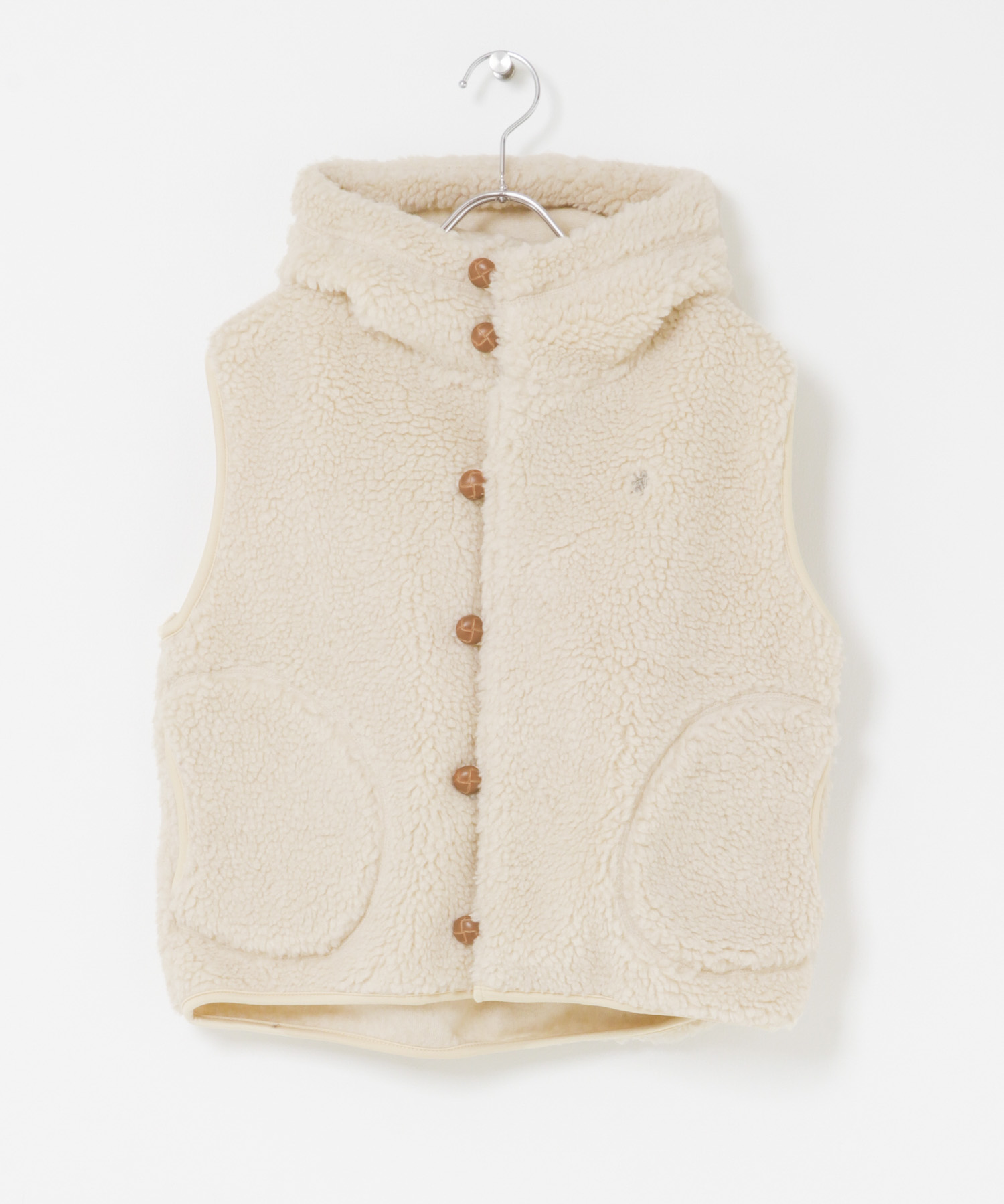 GYMPHLEX　BOA HOODED SHORT VEST OYSTER 14