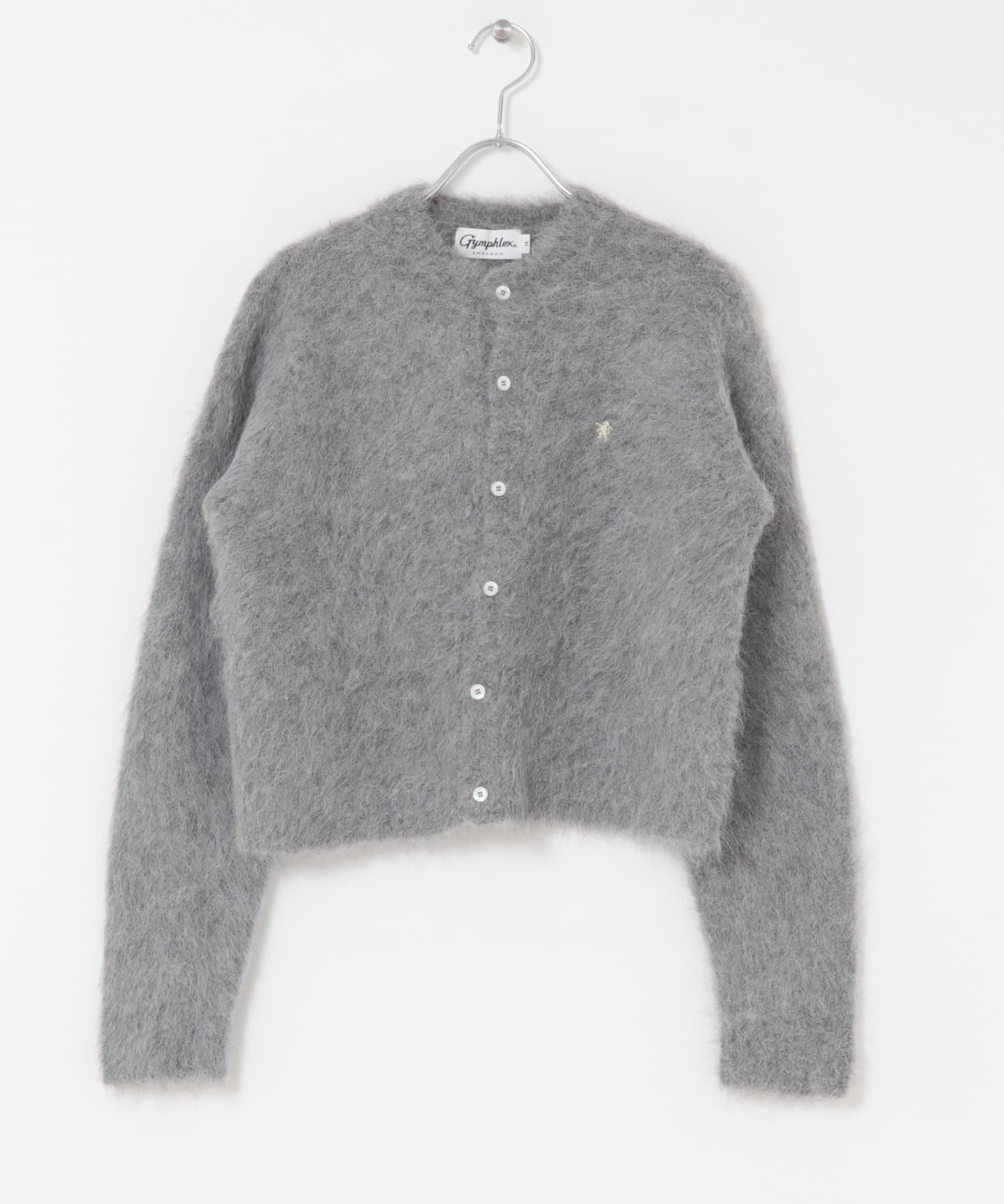 GYMPHLEX　CREW NECK SHORT CARDIGAN TOP GREY 14