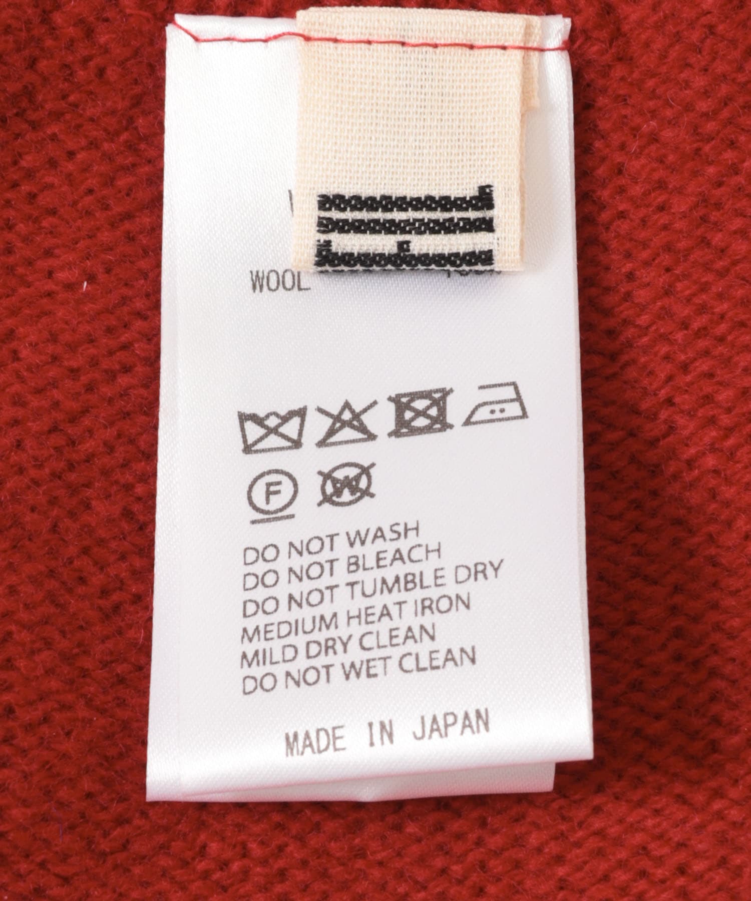 unfil　wool fingerless gloves red 1