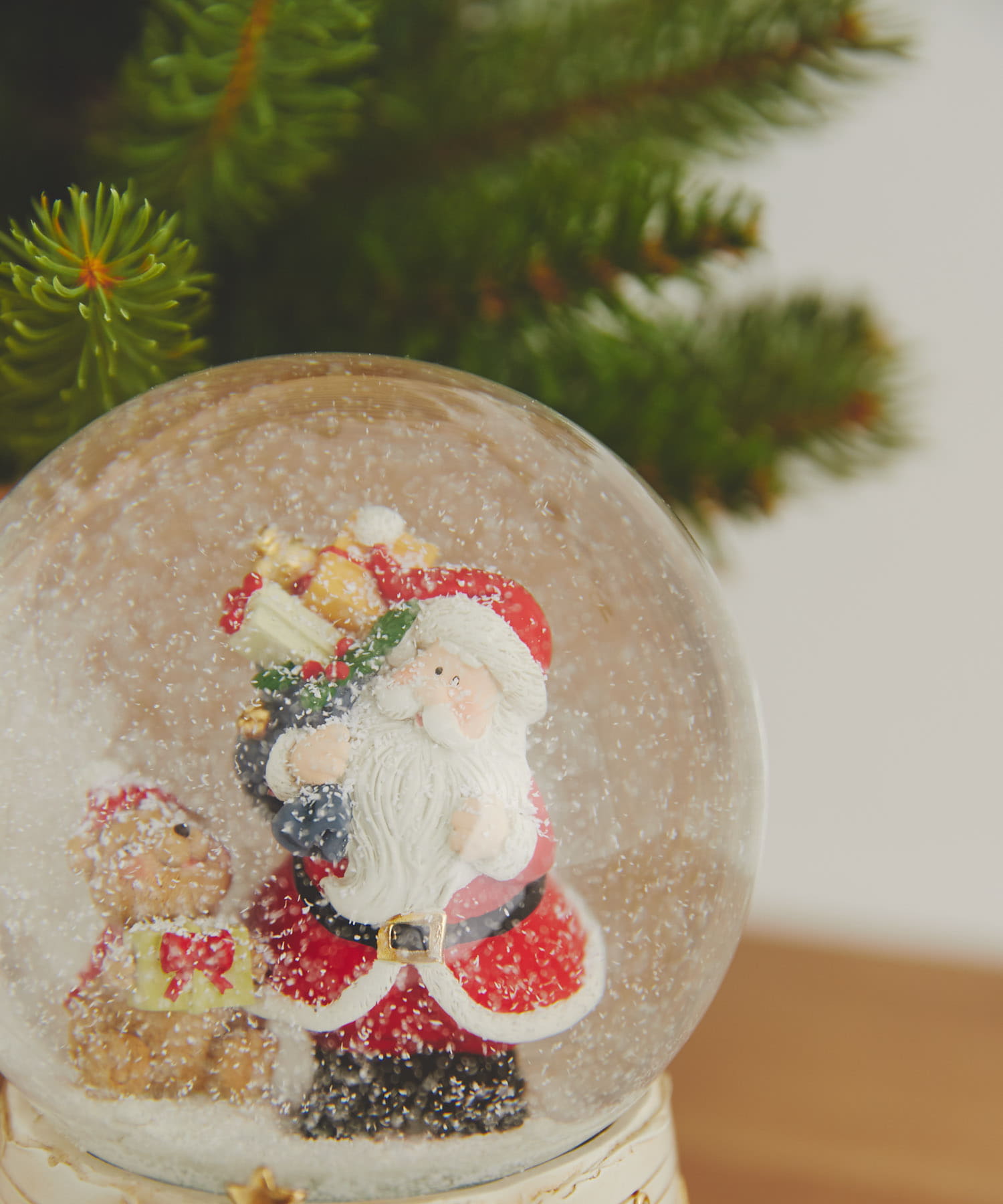 Mark's　スノードーム オルゴール サンタ・ベア -