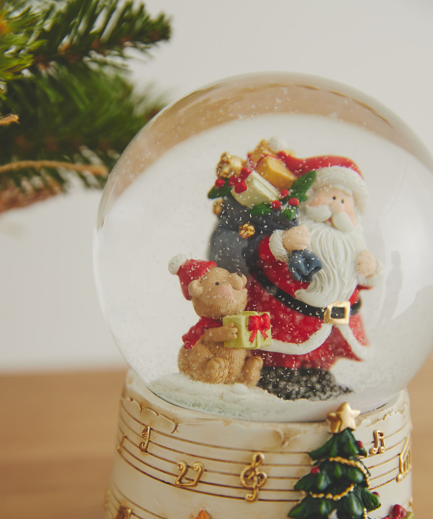 Mark's　スノードーム オルゴール サンタ・ベア -