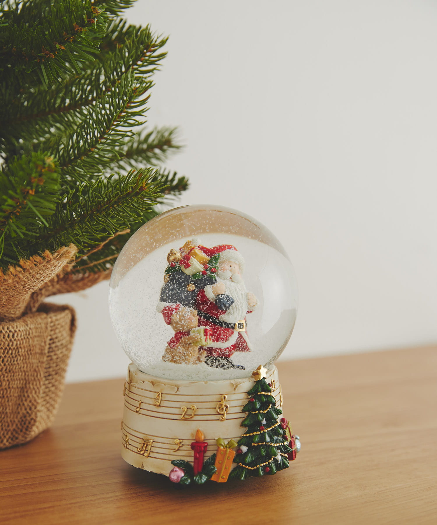 Mark's　スノードーム オルゴール サンタ・ベア -